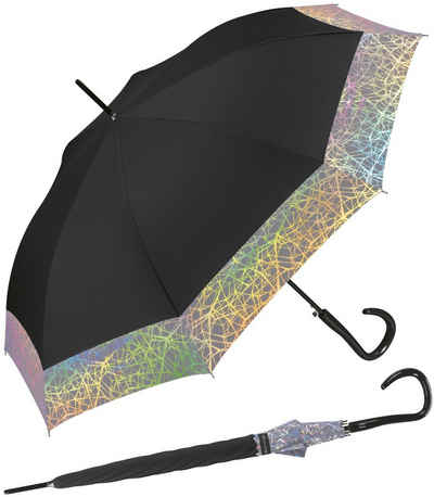 Pierre Cardin Langregenschirm großer Damen-Regenschirm mit Auf-Automatik, schimmernde Perlmut-Effekte für den ganz großen Auftritt