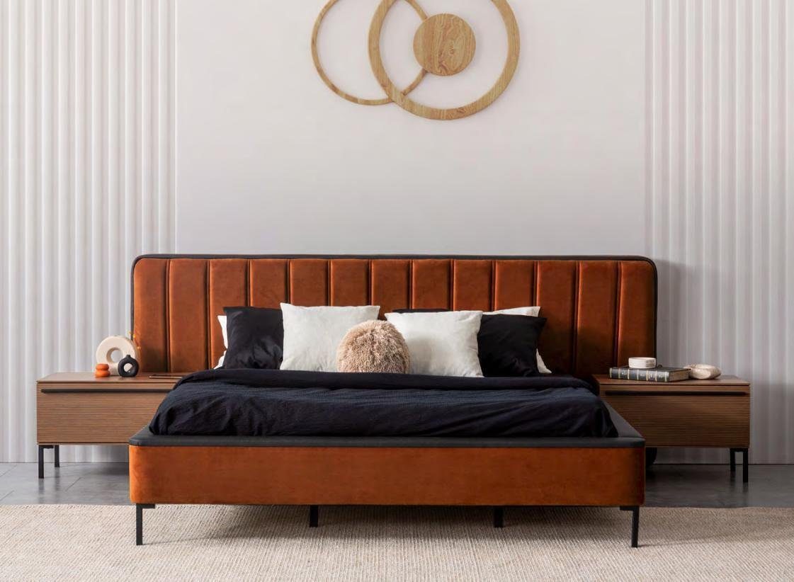 JVmoebel Bett Modern Betten Luxus Neu Bett Zimmer Europe In (Bett), Orange Design Made Luxus Schlaf