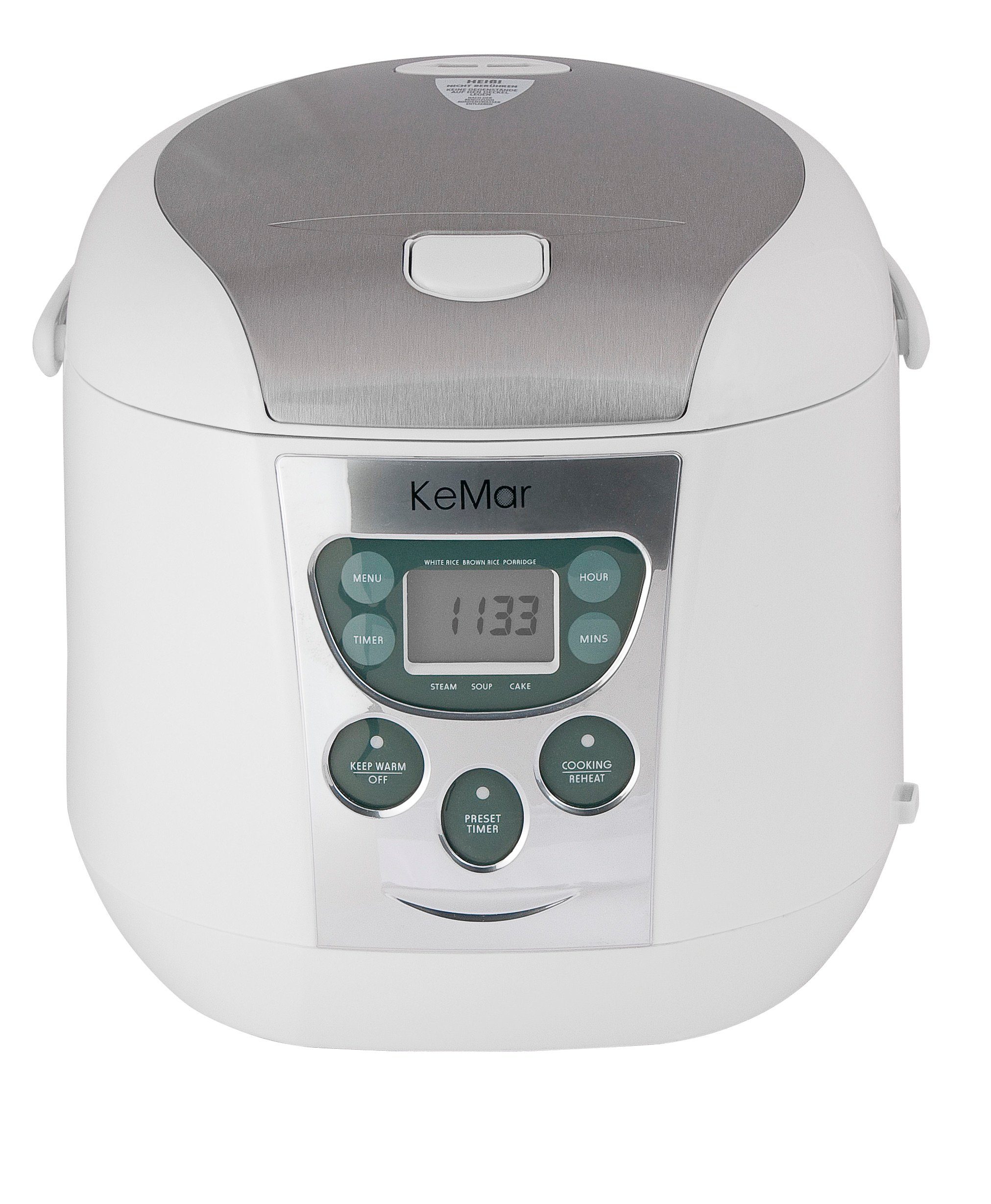 KeMar Kitchenware Reiskocher KRC-140, 790 W, 6 Programme, Timer, Dämpfeinsatz