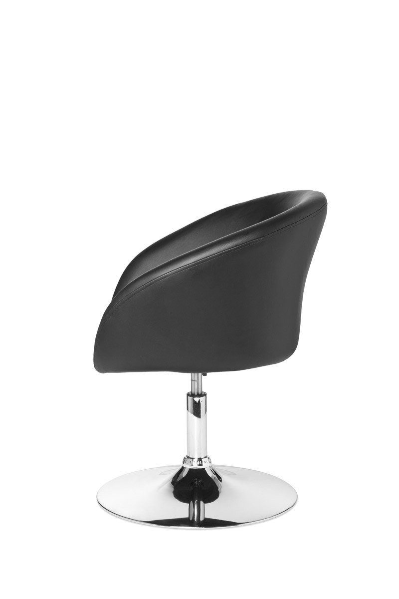 DESIGN LIFT | KADIMA Loungesessel Schwarz mit - Armlehnen, | Chill-Sessel Schwarz Höhenverstellbar verstellbarer Drehbar, Schwarz Retro-Stil Sitzhöhe,