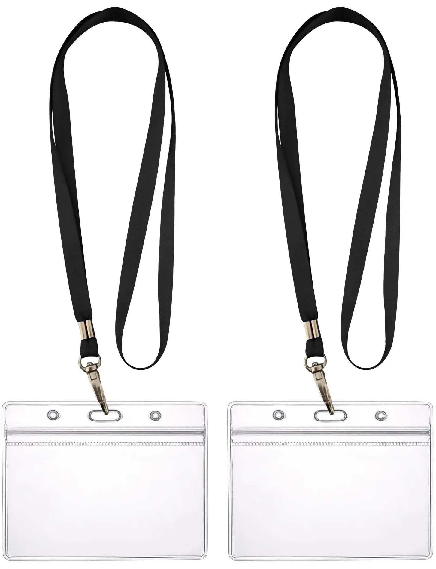 WEBBOMB Schlüsselanhänger 2x Ausweishalter ZIP Kartenhalter komplett mit2x Lanyard Schlüsselband