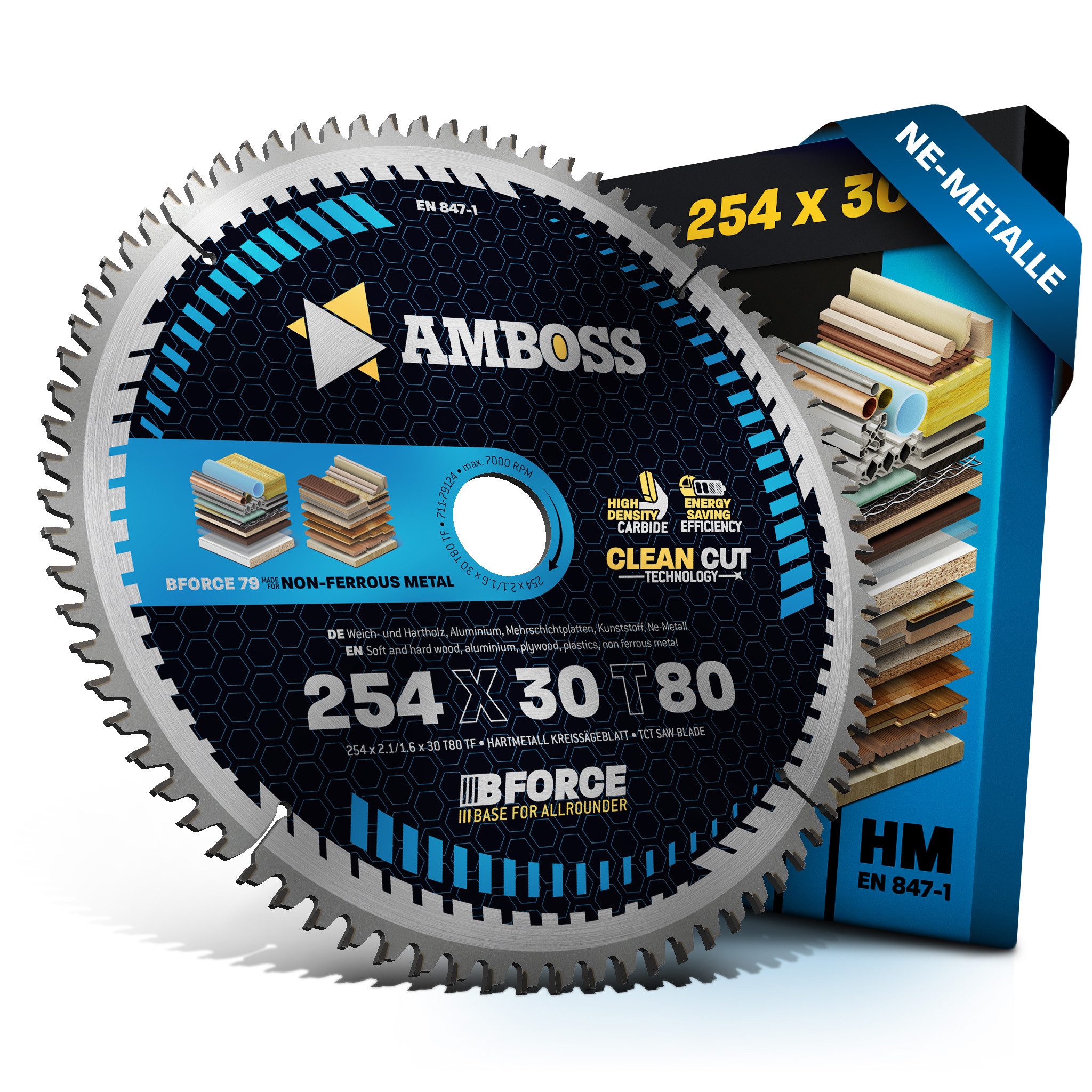 Amboss Werkzeuge Kreissägeblatt HM Kreissägeblatt - 254 x 2.6/1.8 x 30 Z80 TF