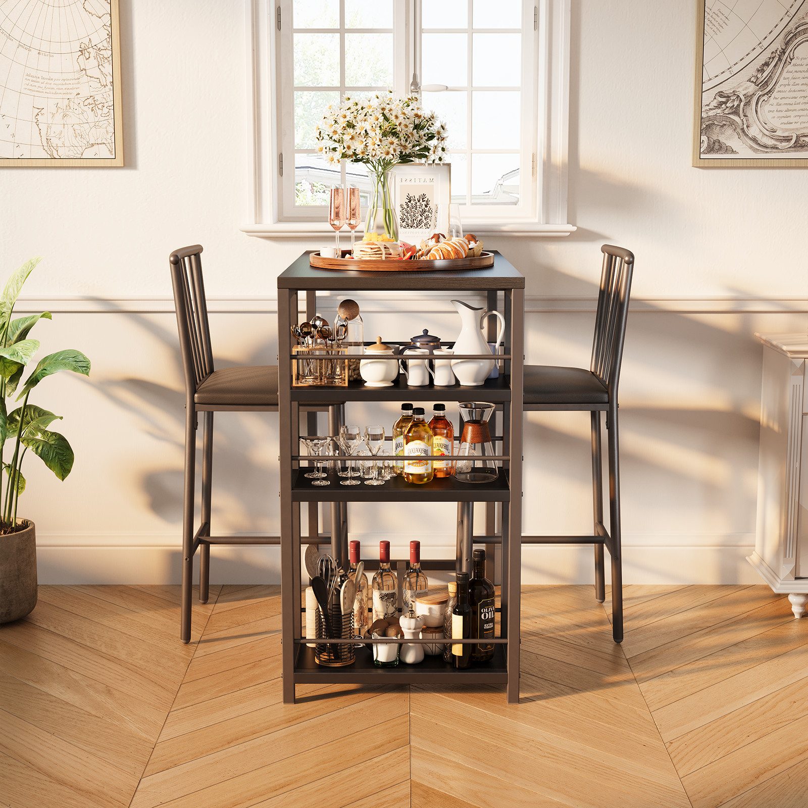Bealife Bartisch Set 3-tlg,Esstisch/2 Stühlen,mit 3 günstig online kaufen