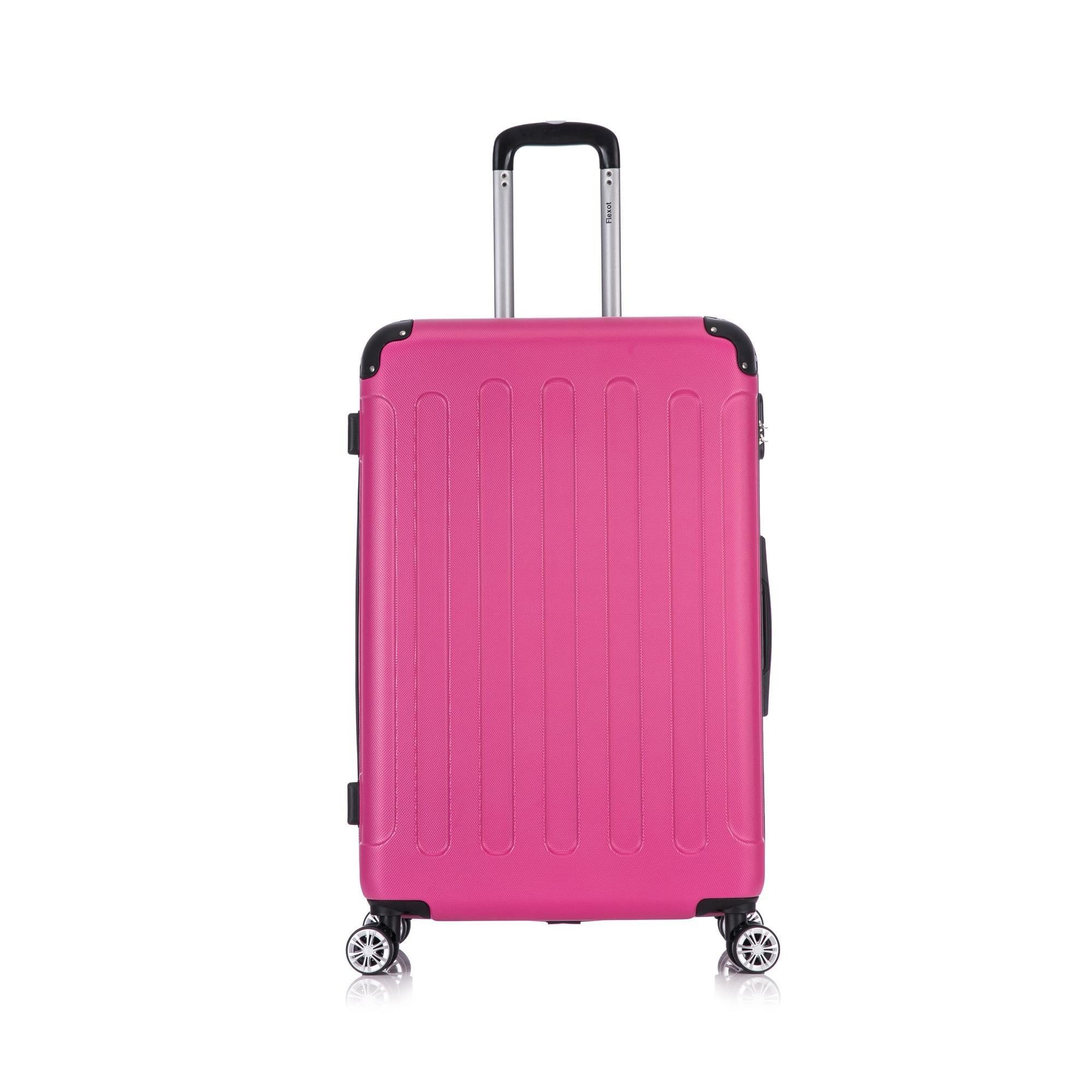 Flexot Hartschalen-Trolley F-2045 Kofferset, 360° Rollen, robuster Reisekoffer, Bordcase, 4 Rollen, Robuster und moderner Koffer mit vier 360° Rollen und Zahlenschloss