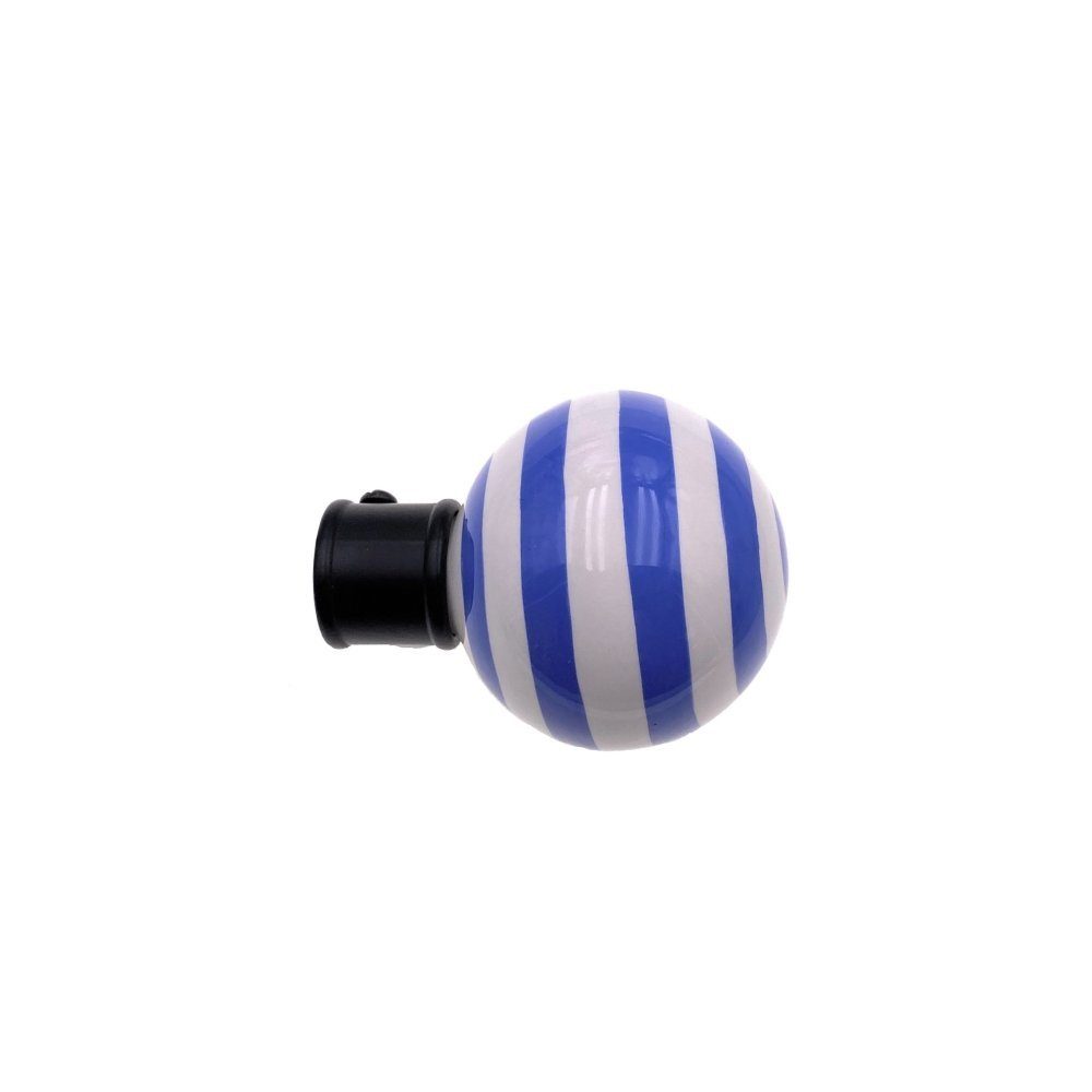 DécoProfi Gardinenstangen-Endstück Keramikkugel blau/weiß, Gardinenstangen Ø 16 mm, (Packung, 2-St., Paar), für Gardinenstangen Ø 16 mm