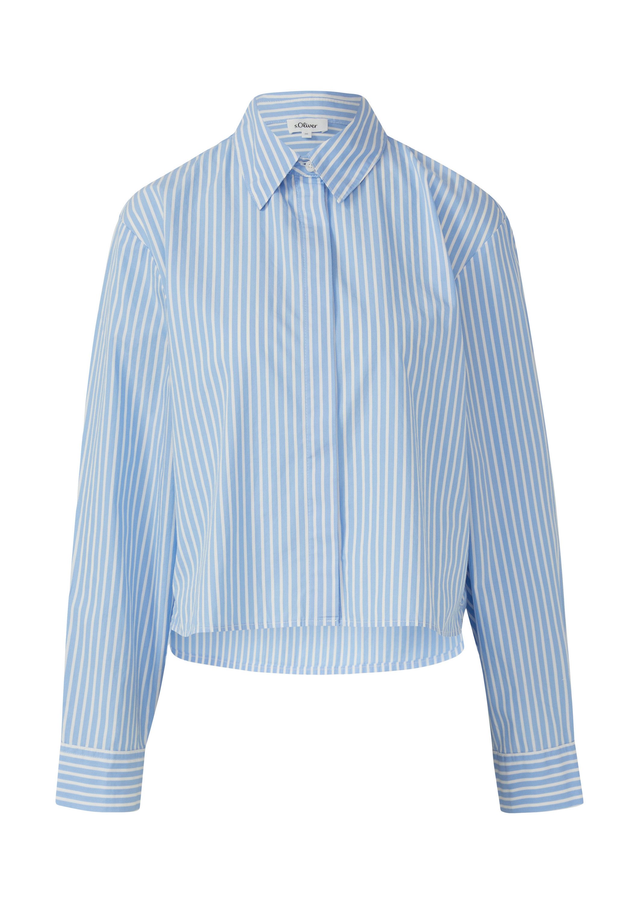 s.Oliver Langarmbluse Bluse Gestreifte Popeline-Bluse im Boxy Fit günstig online kaufen