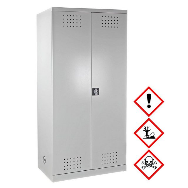 ADB Medizinschrank “ADB Gefahrstoffschrank / Sicherheitsschrank aus Stahl für Chemikalien Grau”