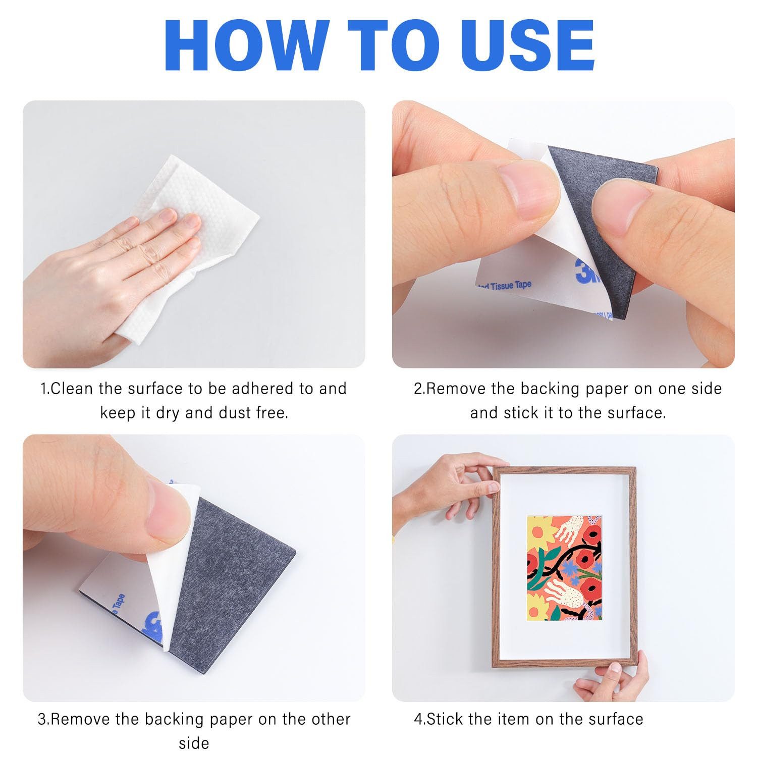 GOLDEN Doppelklebeband 60 Stück Doppelseitiges Klebeband Extra Stark Schaumstoff Klebepads