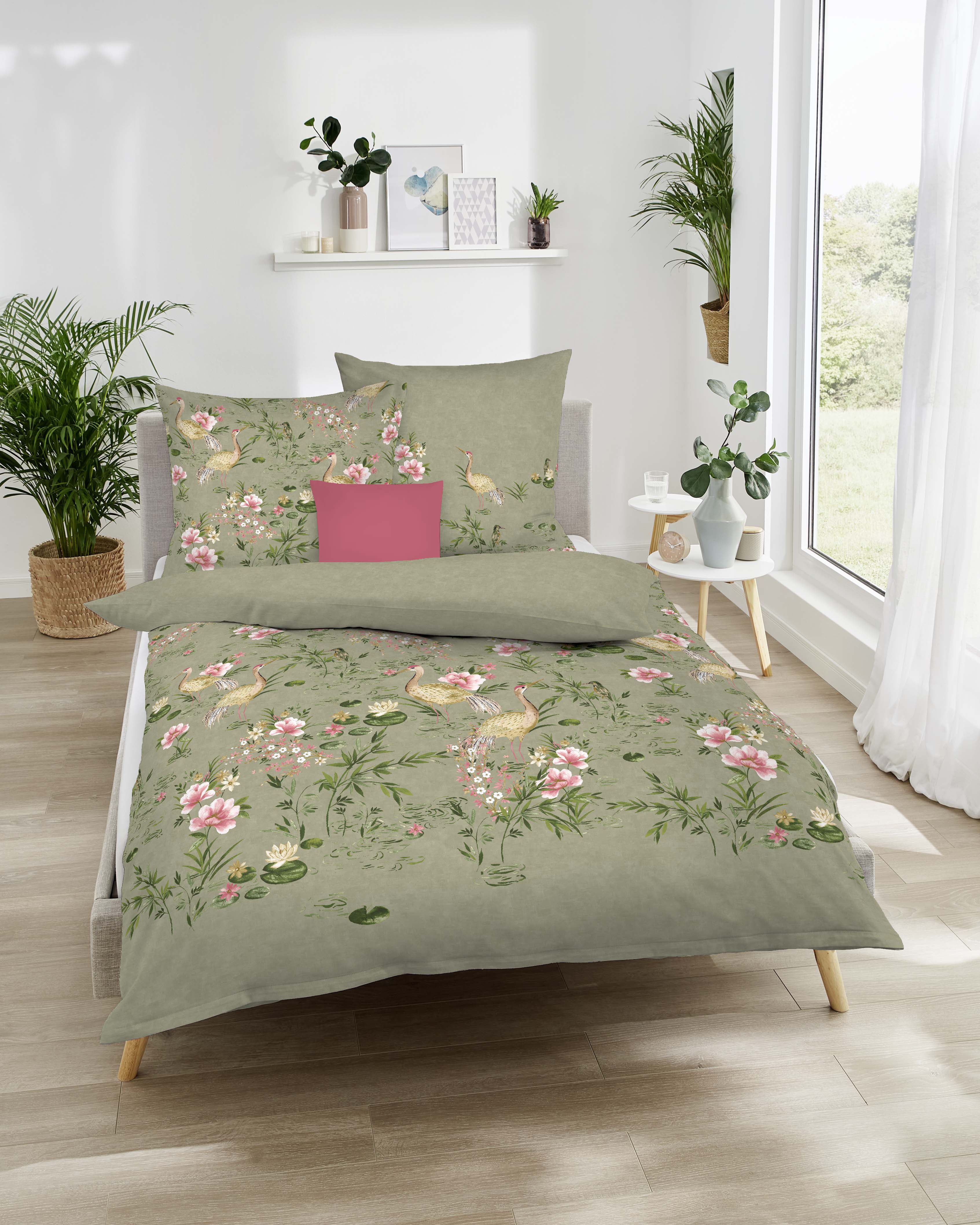 Kaeppel Bettwäsche Pagode, Feinbiber, 2 teilig, Mit Blumen günstig online kaufen