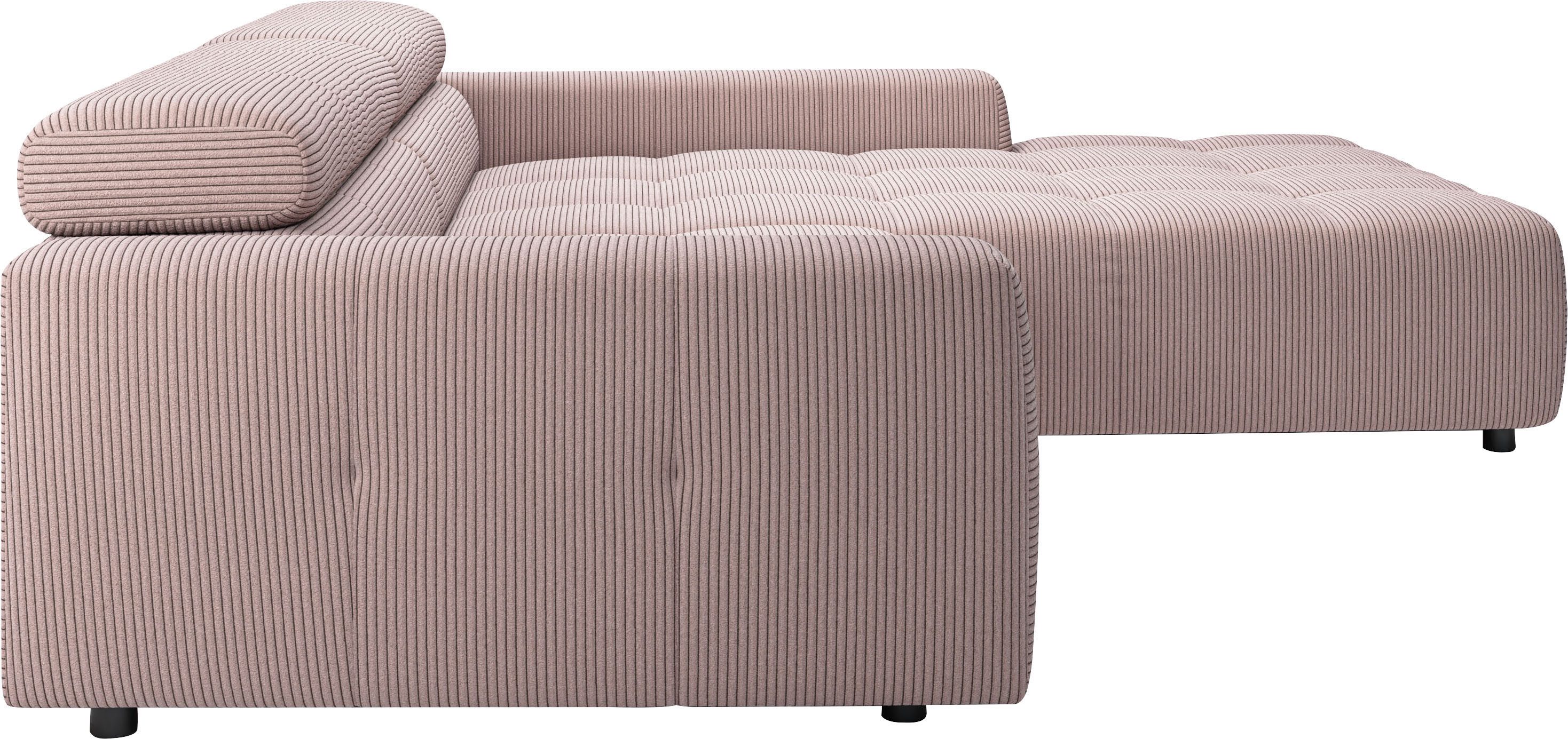 3C Candy Ecksofa Denver auch mit Cord- und Easy care-Bezug, Kopfteilverstellung L-Form, wahlweise. mit motorischer Sitztiefenverstellung – Bild 5 von 5
