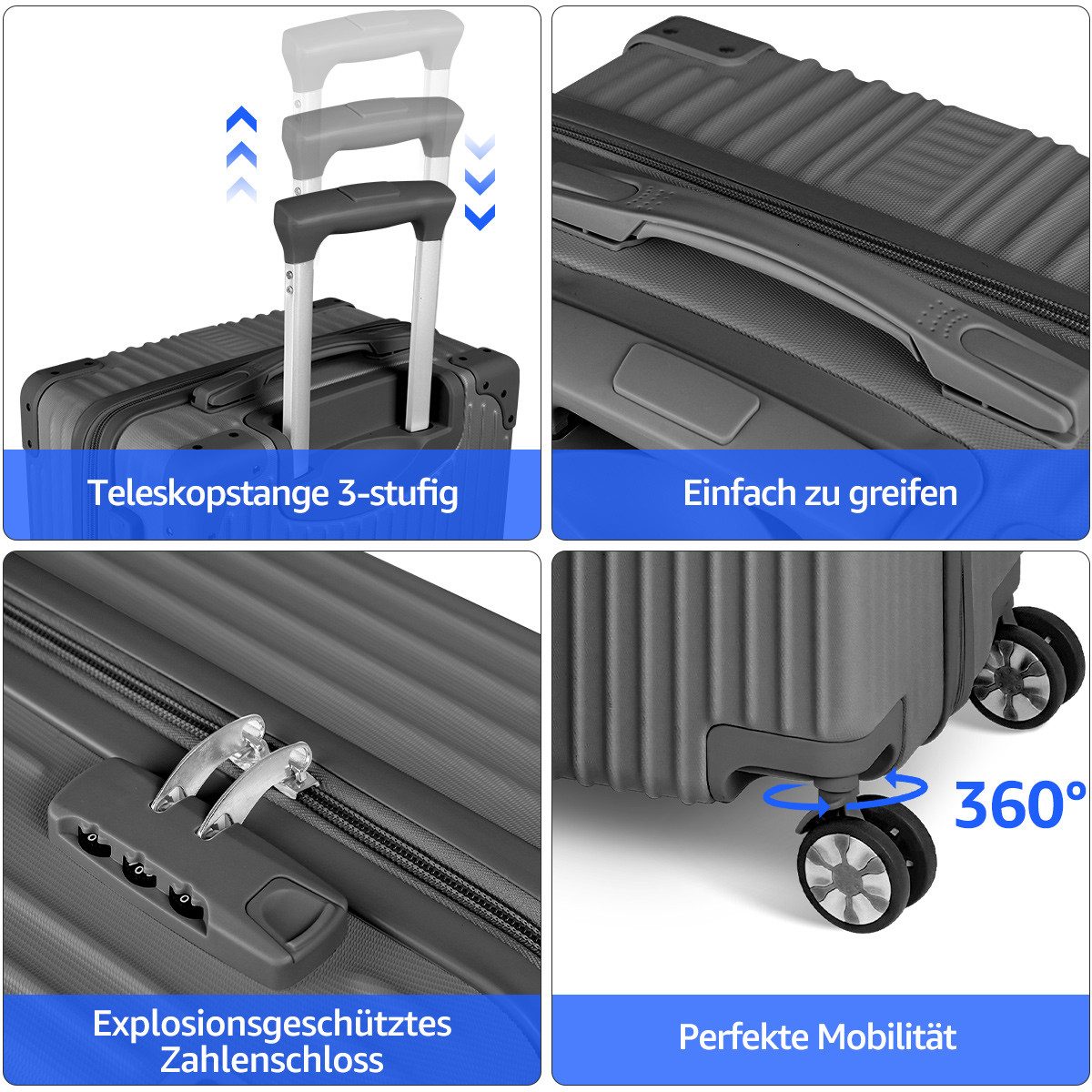 NULSTA Hartschalen-Trolley 3tlg. Hartschalenkofferset, Reisekofferset, Koff günstig online kaufen