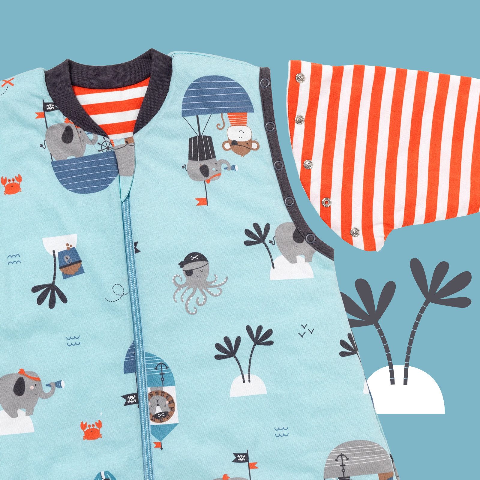 Schlummersack Kinderschlafsack Schlafsack mit Füßen und umklappbaren Bündchen, 3.5 Tog – Bild 4 von 5