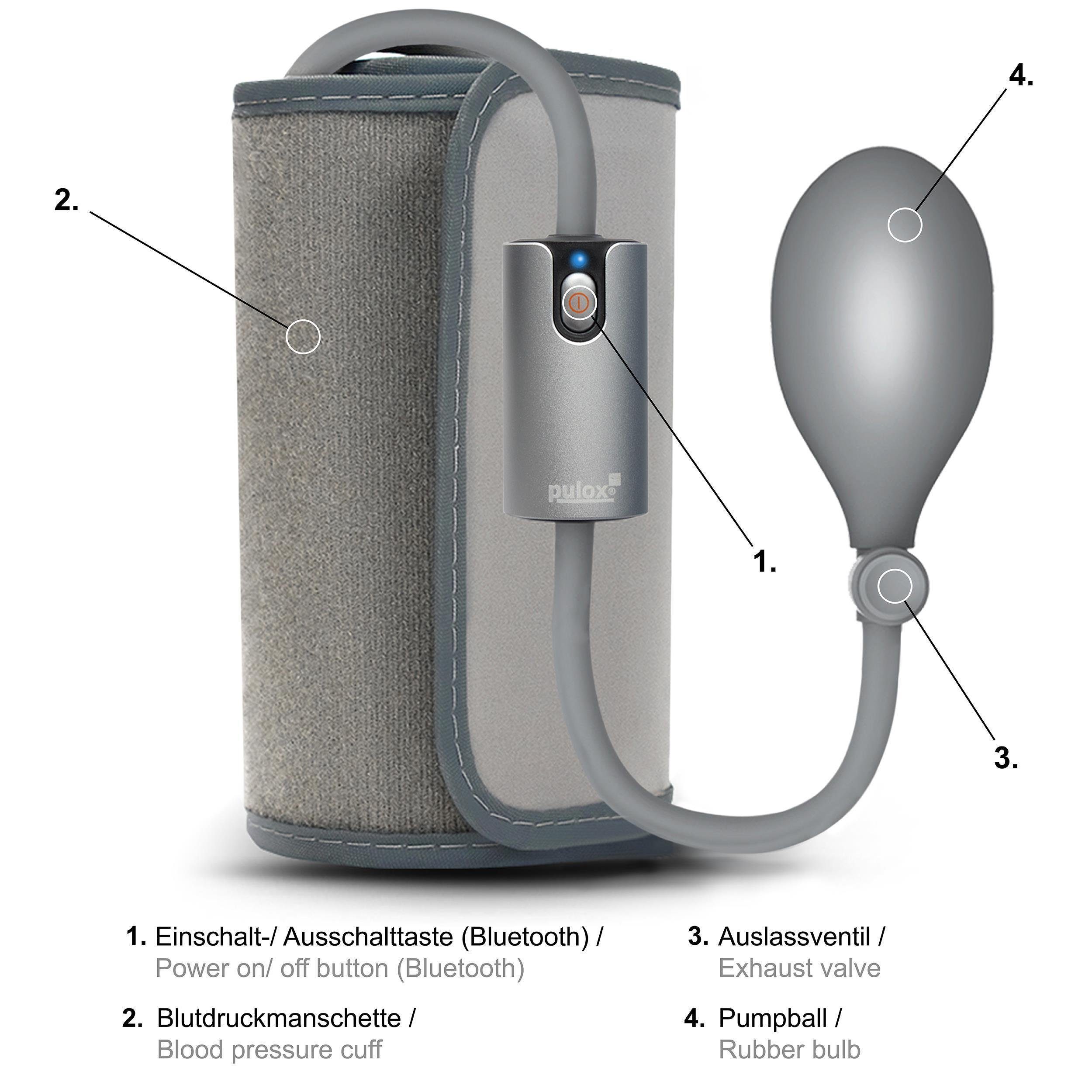 pulox Blutdruckmessgerät AirBP Messung am Oberarm mit Bluetooth und iOS Android App