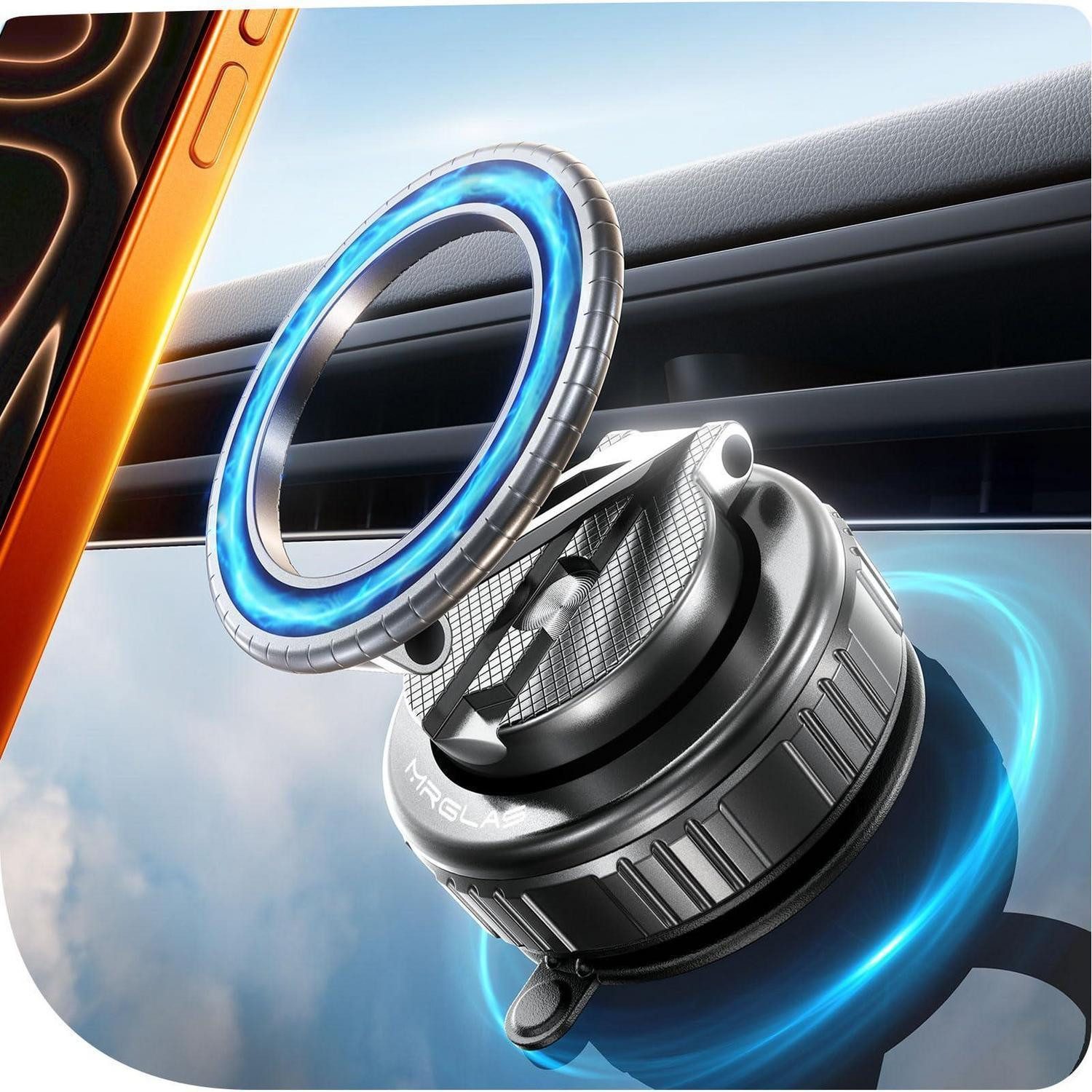 LuxusKollektion Handy-Halterung Handyhalterung KFZ Magnetisch 360 2800gf Smartphone Schwarz