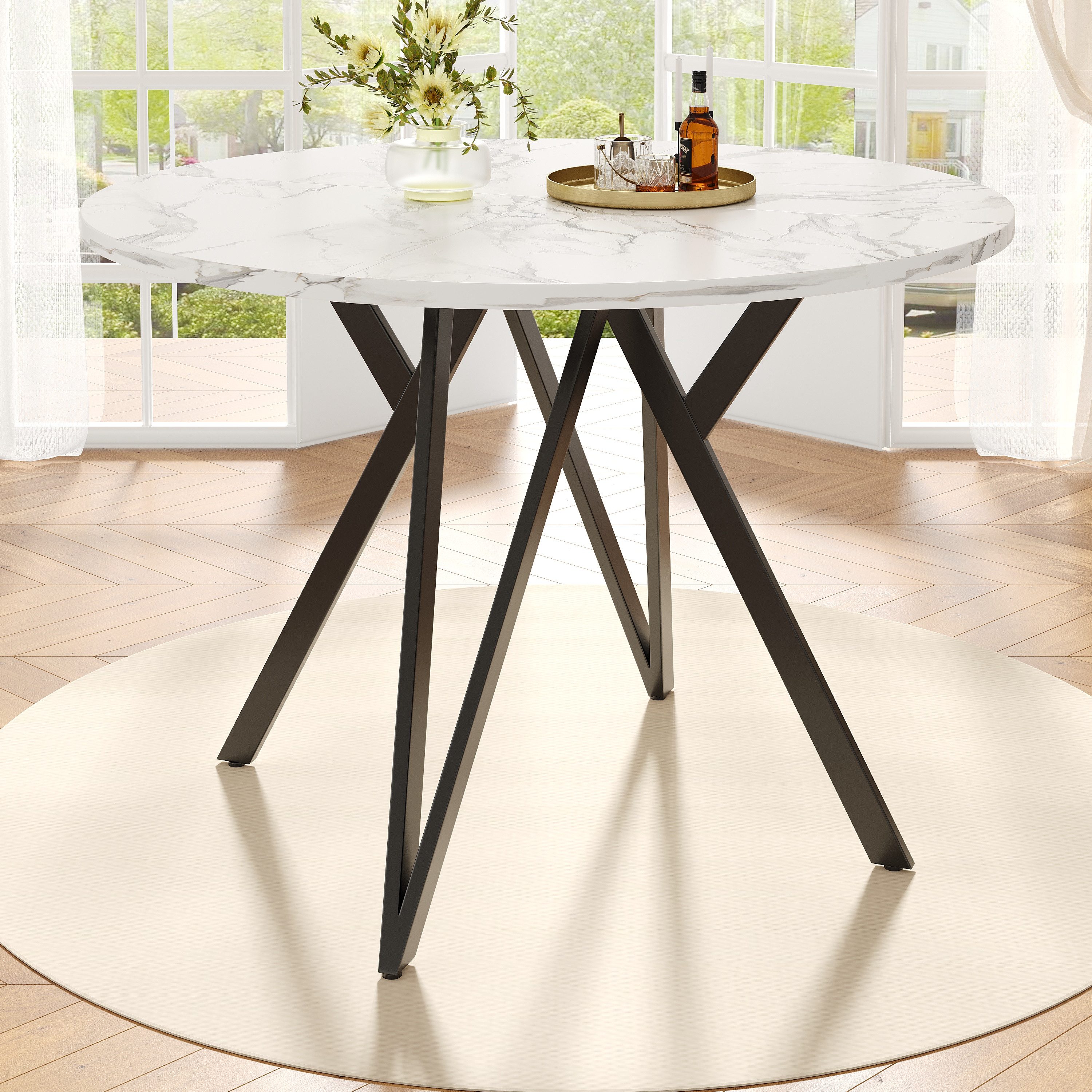 KLAM HOME Esstisch Runder Esstisch (100×100×76cm), günstig online kaufen