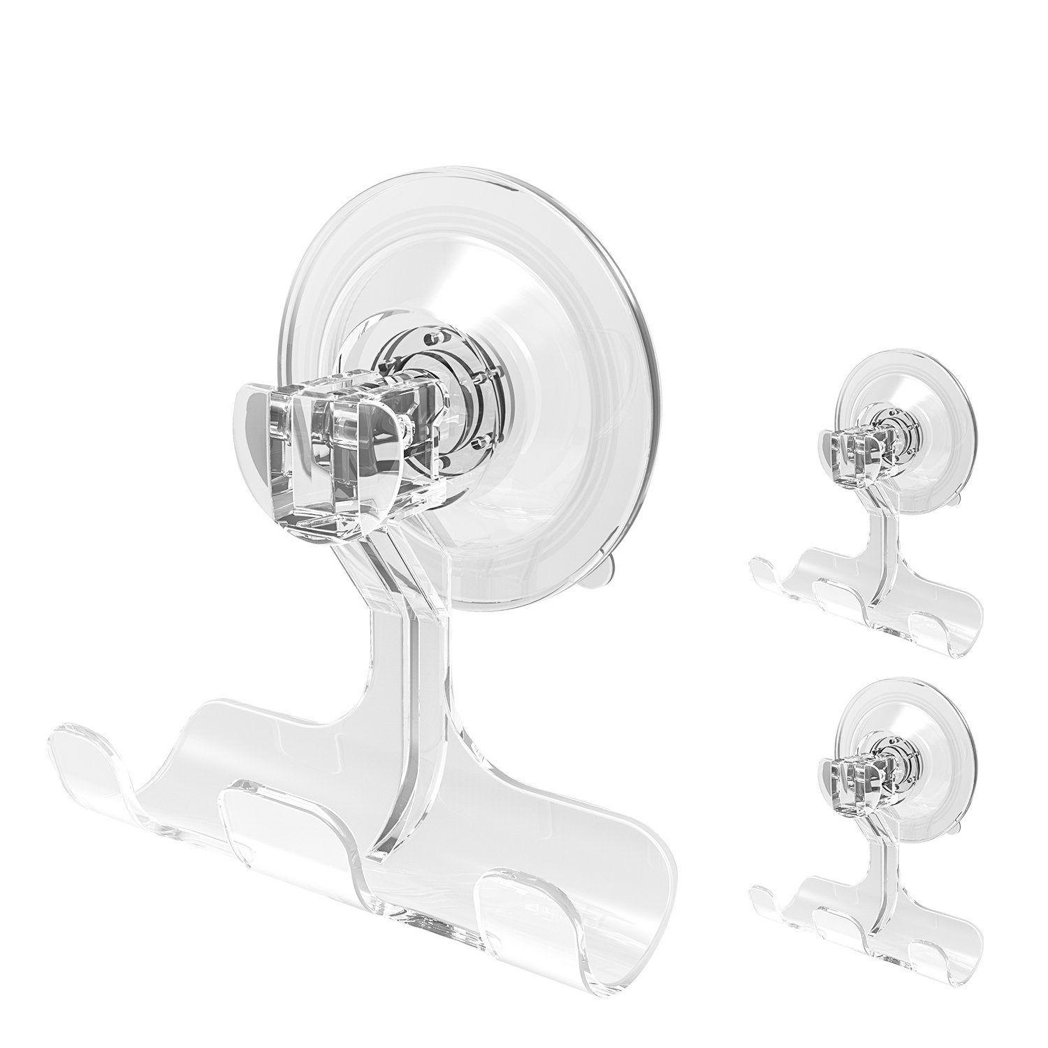 Elegear Wandhaken 3pcs Ohne Bohren Saugnapf mit Haken, Wandhaken, Türen, Wände, Bücherregale, Regale, Glas, Badezimmer, Arbeitszimmer, Küche, (3-St), Dreifachhaken für Badezimmer, Küche, Dusche belastbar bis 3KG. € 20,99