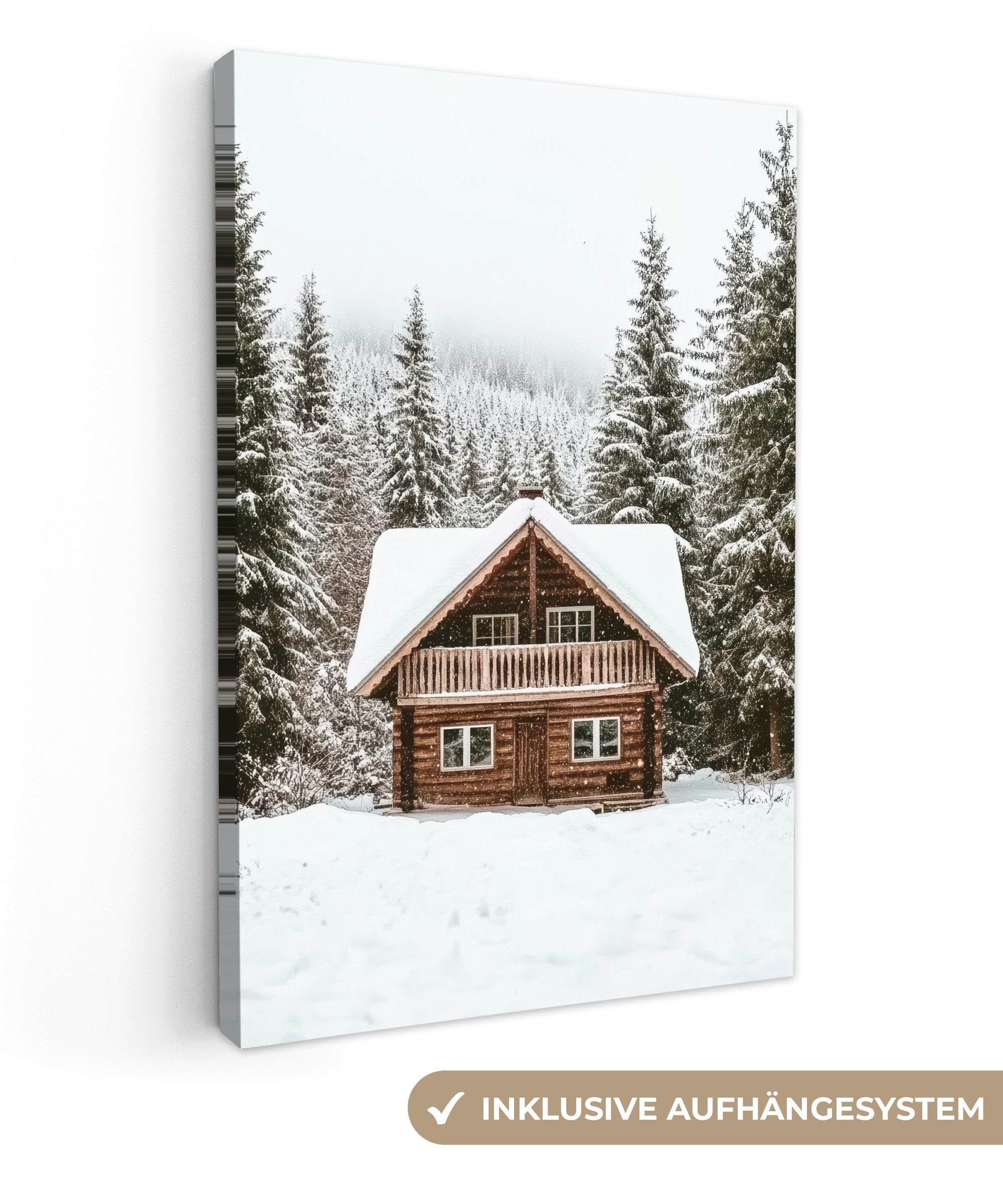 OneMillionCanvasses® Leinwandbild Startseite - Wald - Winter - Natur - Schn günstig online kaufen