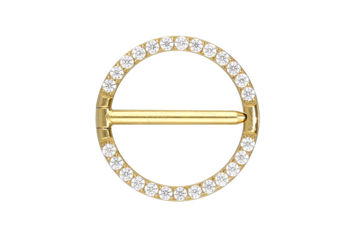 PIERCINGLINE Brustwarzenpiercing Titan Nippelpiercing Clicker RING + EINGEFASSTE KRISTALLE (Clicker, 1-tlg), Brust-, Nippel-Piercing, Titan
