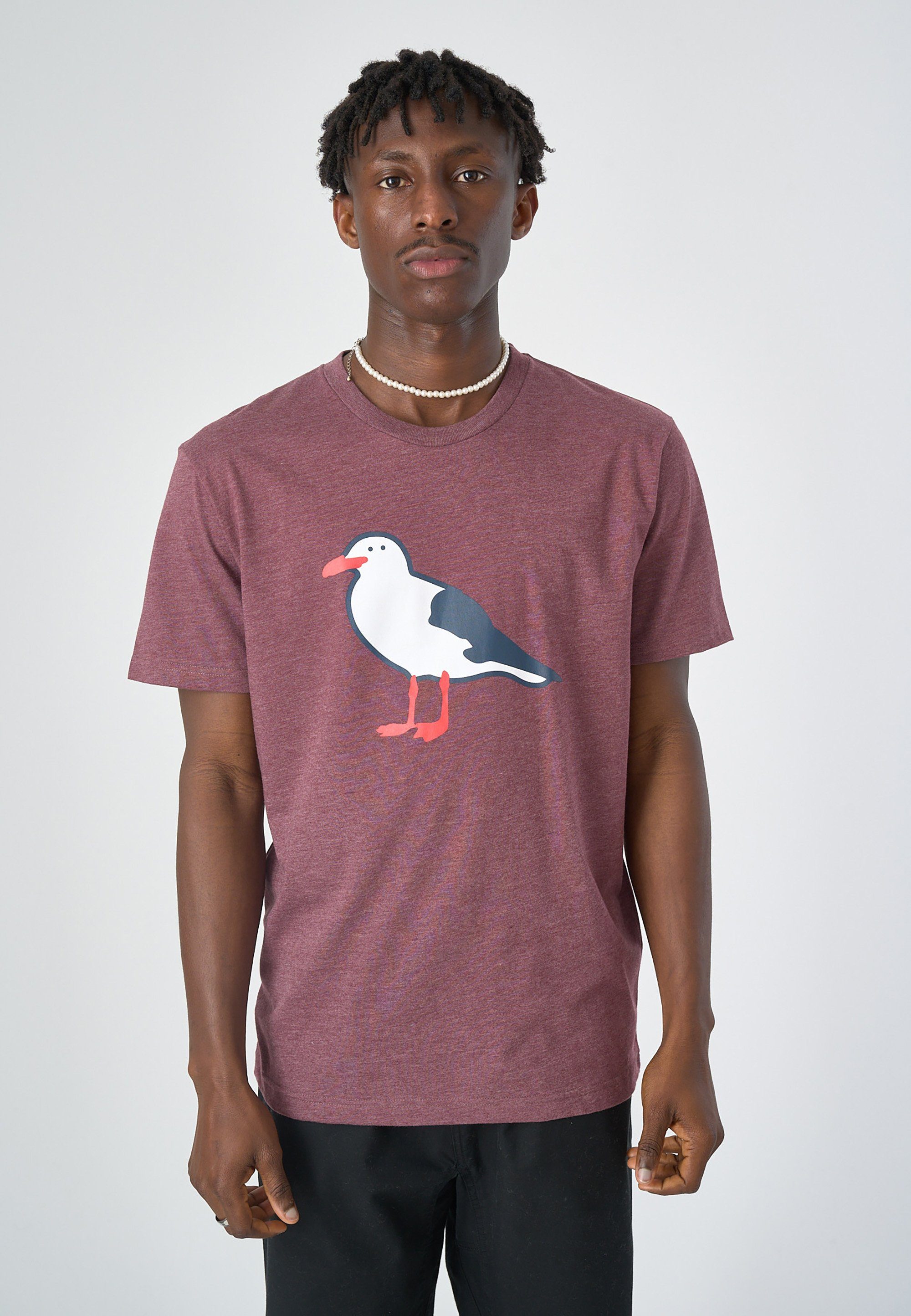 Cleptomanicx T-Shirt OG Gull mit modischem Frontprint weiß