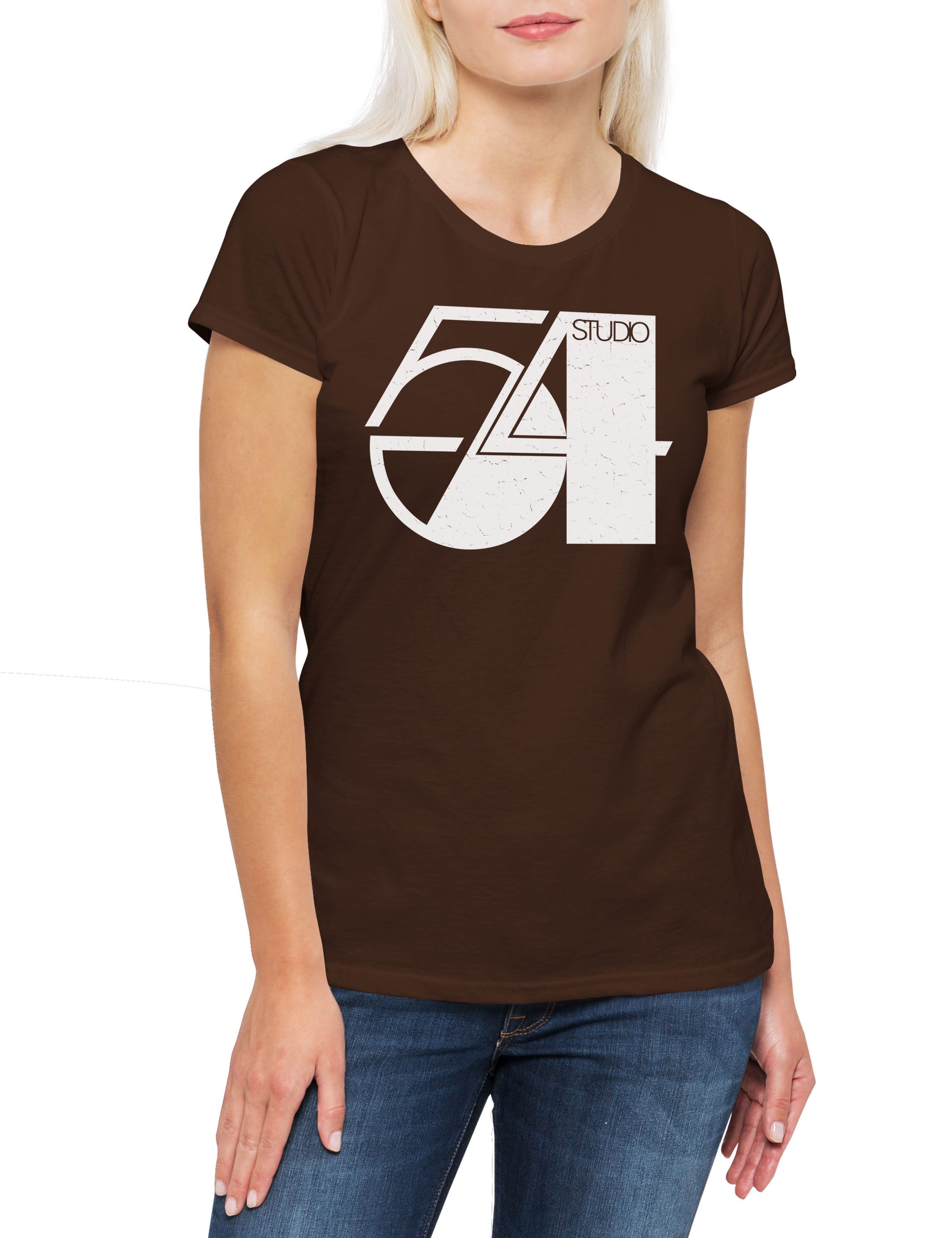 Urban Backwoods Print-Shirt Studio 54 A2 Damen T-Shirt New York Nightclub NY NYC Disco History Era (1-tlg) Club Nightlife Party 1970s