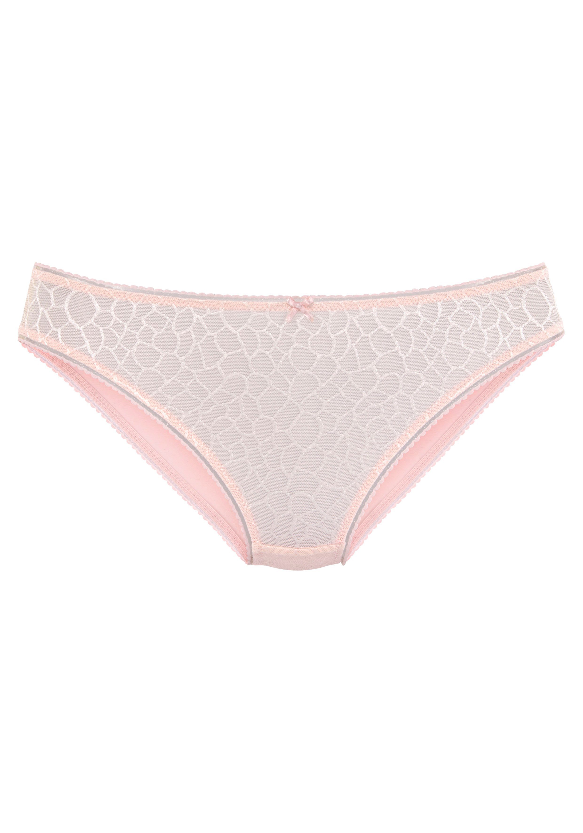 LASCANA Slip Chiara rosé mit graphischem Netz-Muster