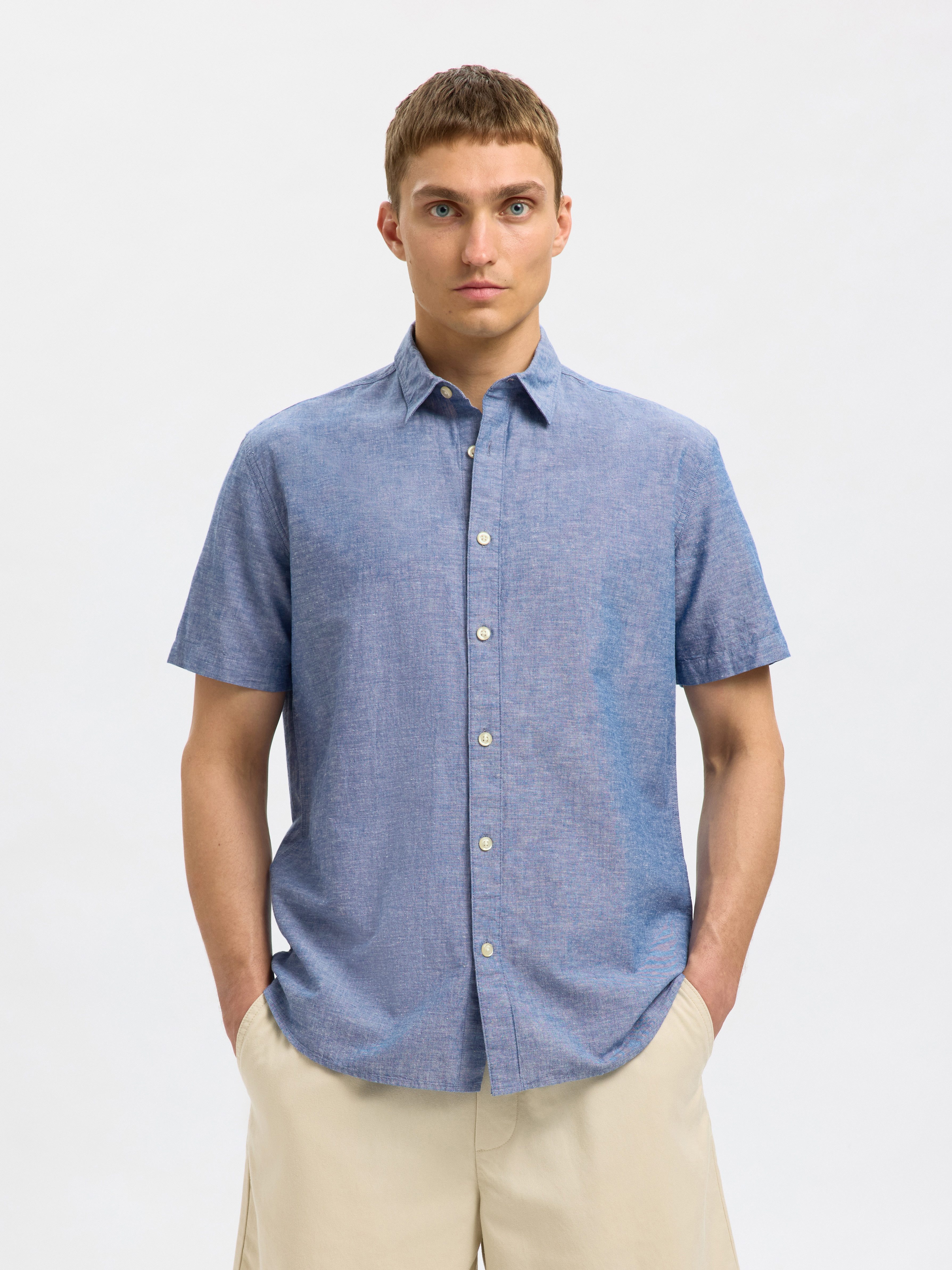 SELECTED HOMME Kurzarmhemd SLHREG-SUN SHIRT SS günstig online kaufen