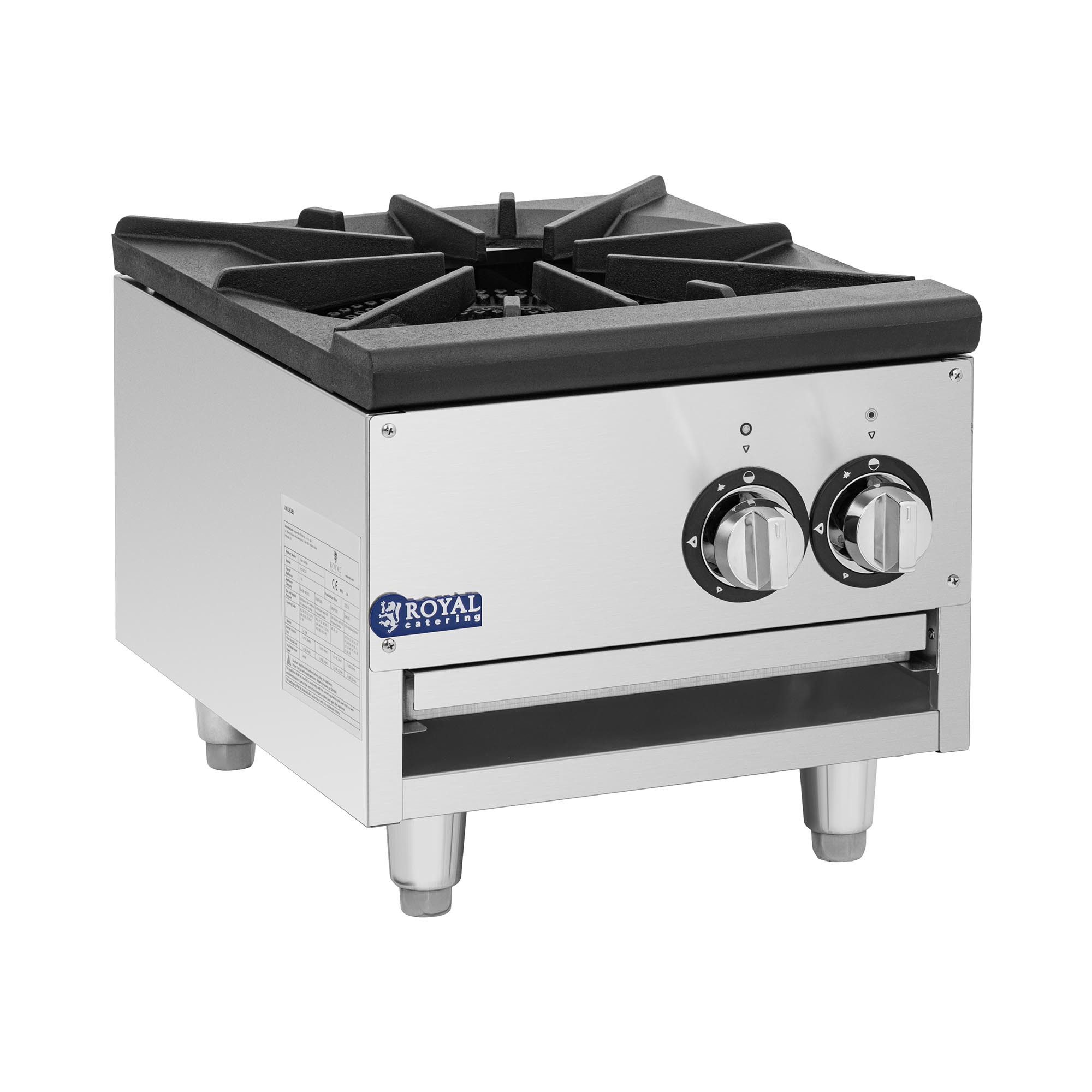Royal Catering Gaskocher Hockerkocher Gas Edelstahl 14 kW kompakt Gaskocher mit