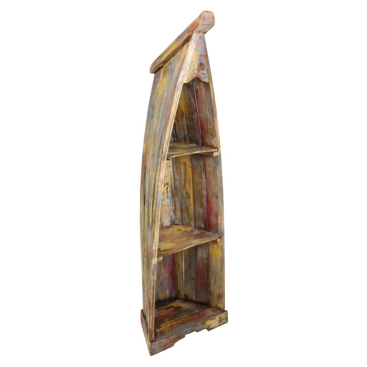Oriental Galerie Standregal mit Steg Mittel, cm Boot Multicolor Handarbeit Regal 148