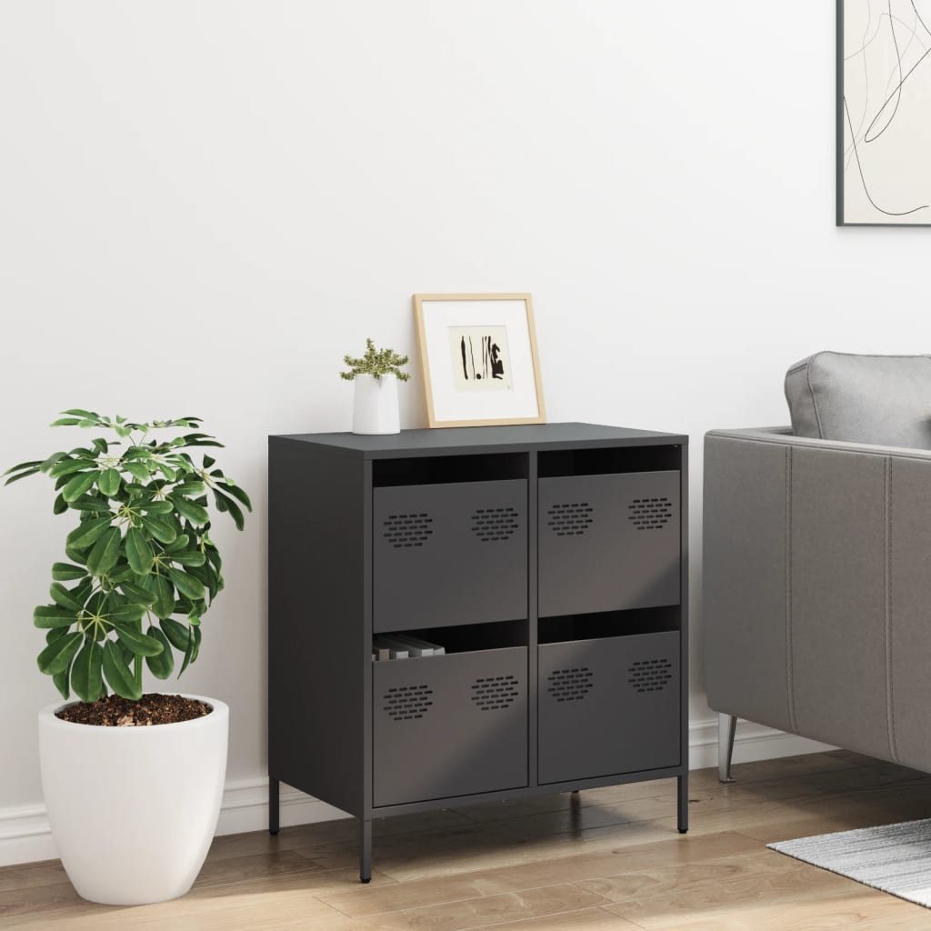 vidaXL Sideboard Sideboard Schwarz 68x39x73,5 cm günstig online kaufen