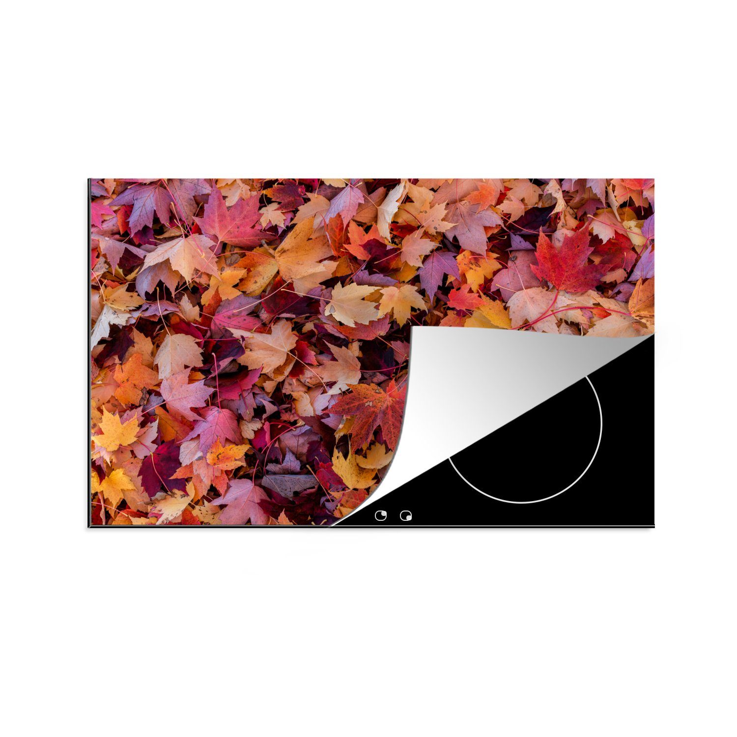 MuchoWow Herdblende-/Abdeckplatte Herbstblätter, Vinyl, (1 tlg), 81x52 cm, Induktionskochfeld Schutz für die küche, Ceranfeldabdeckung