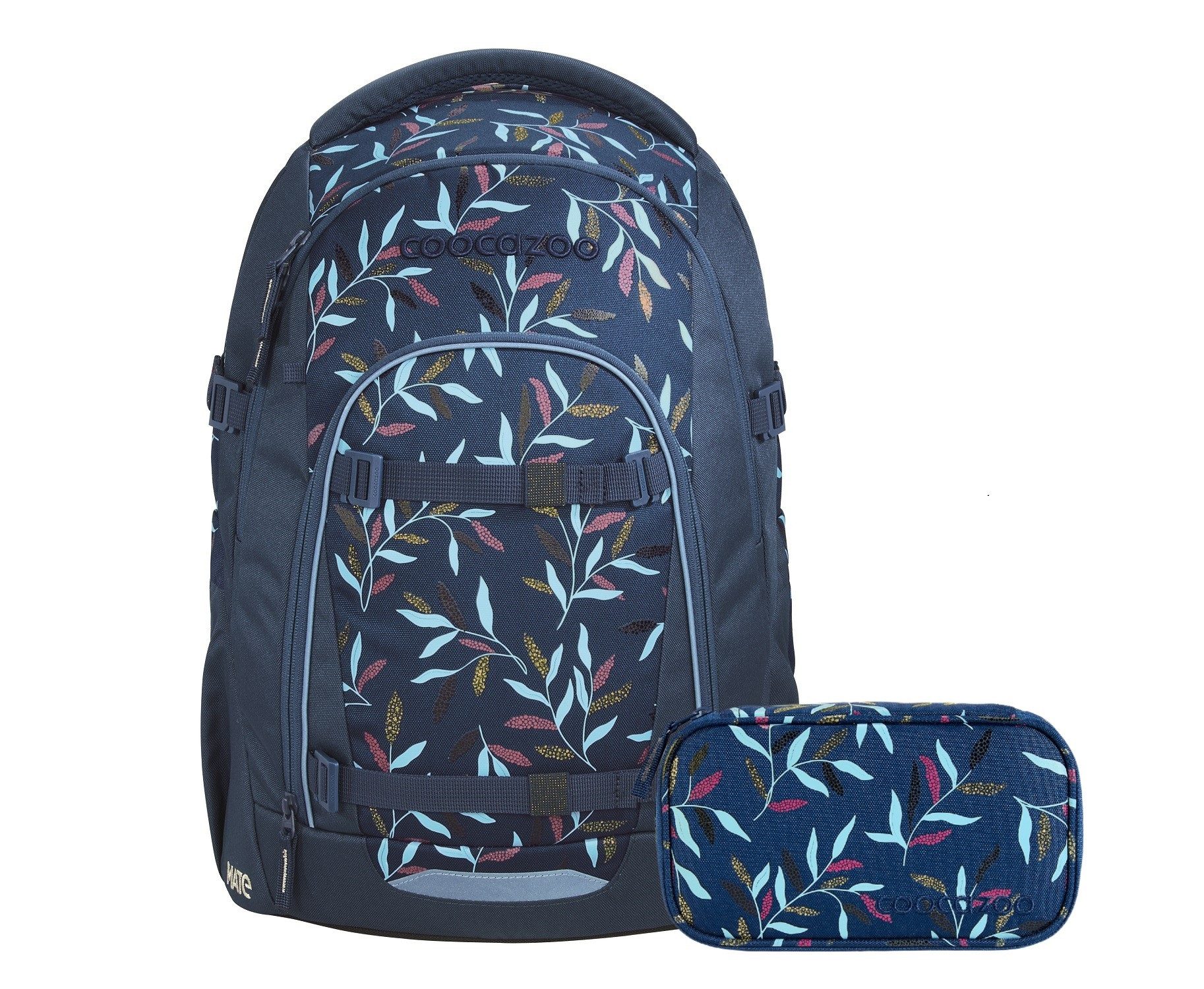 coocazoo Schulranzen Schulrucksack-Set MATE Boho Glam 2-teilig (2-teilig), ergonomisch, Körpergröße: 135 - 180 cm, Easy-Grow-System