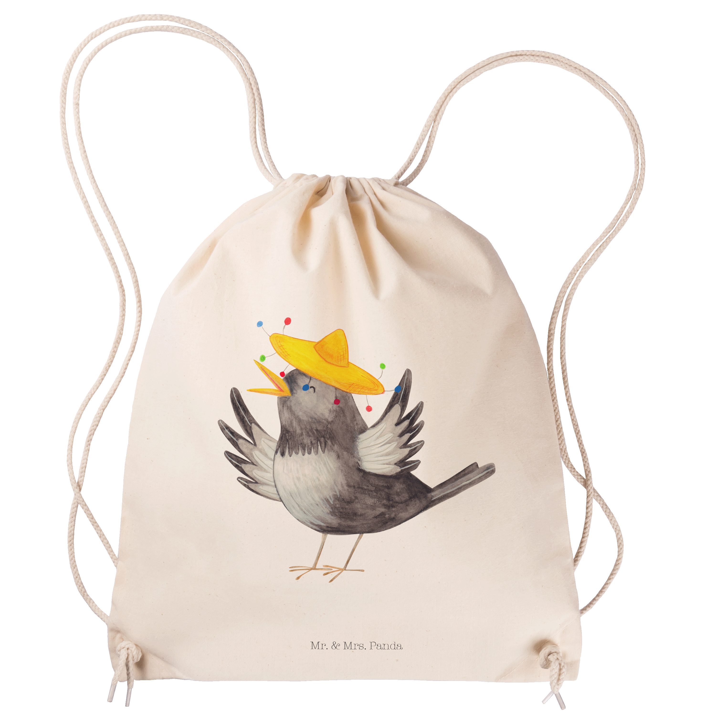 Mr. & Mrs. Panda Sporttasche Rabe mit Sombrero - Transparent - Geschenk, lustige Sprüche, Tasche, (1-tlg) | Canvas-Taschen