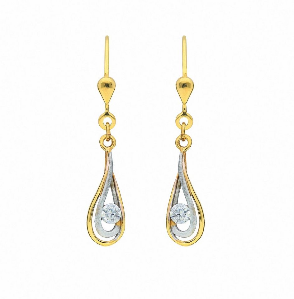 Adelia´s Paar Ohrhänger Damen Goldschmuck, 333 Gold Goldschmuck für Damen,  Maße - Höhe 15,3 mm