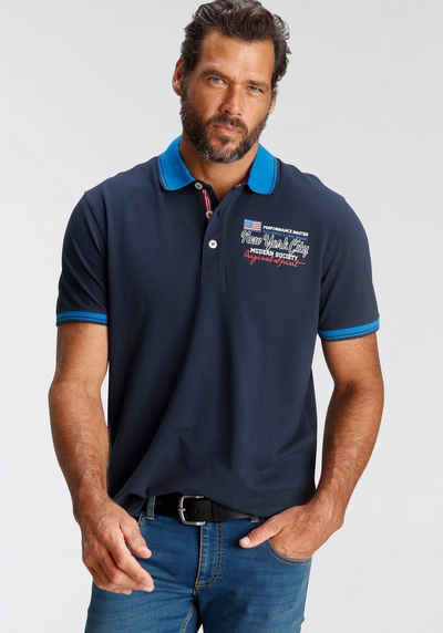 Man's World Poloshirt mit kleinem Brustprint