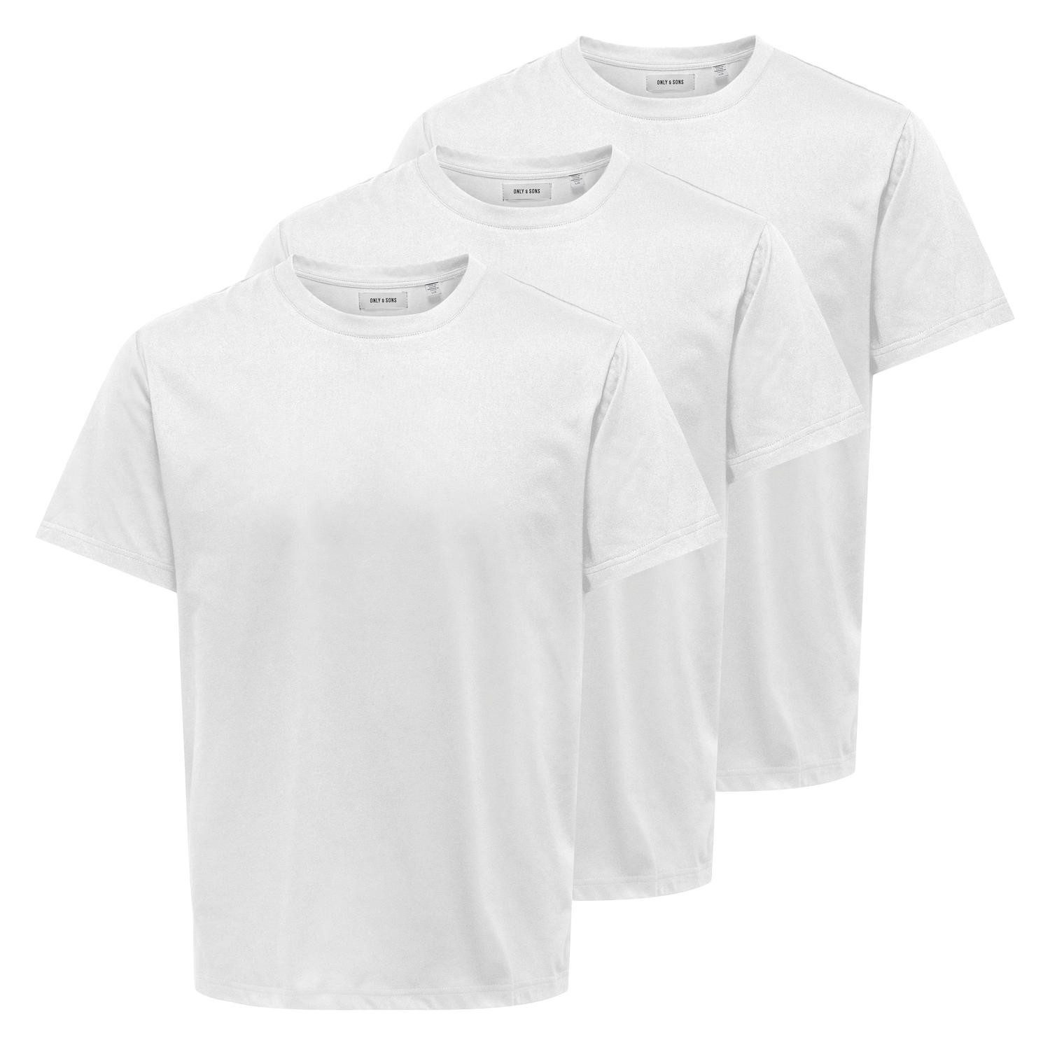ONLY & SONS Rundhalsshirt ONSJEFF REG SS TEE 3-PACK OTL (Packung, 3-tlg)