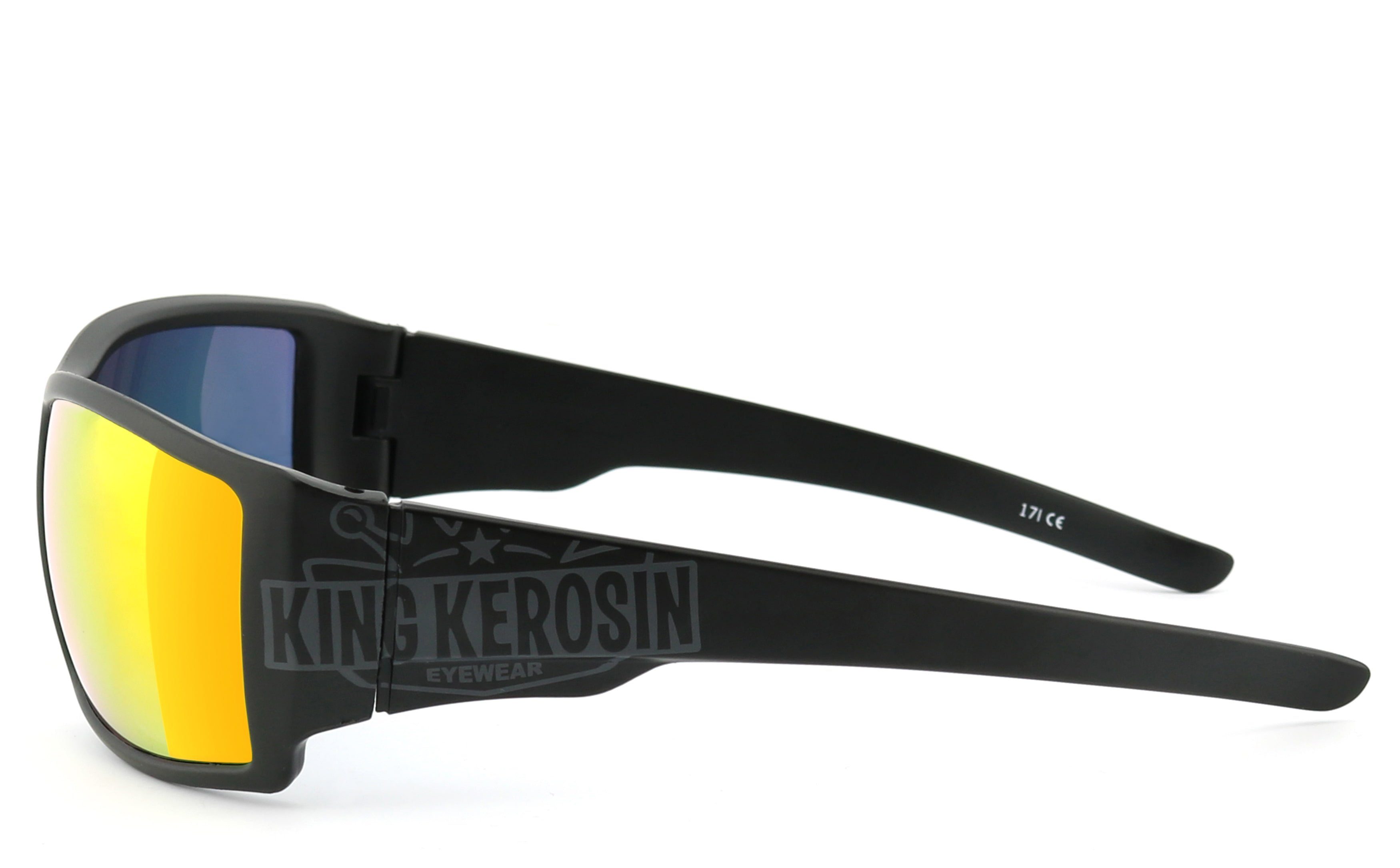 Steinschlagbeständig durch Kunststoff-Sicherheitsglas KingKerosin KK220, Motorradbrille
