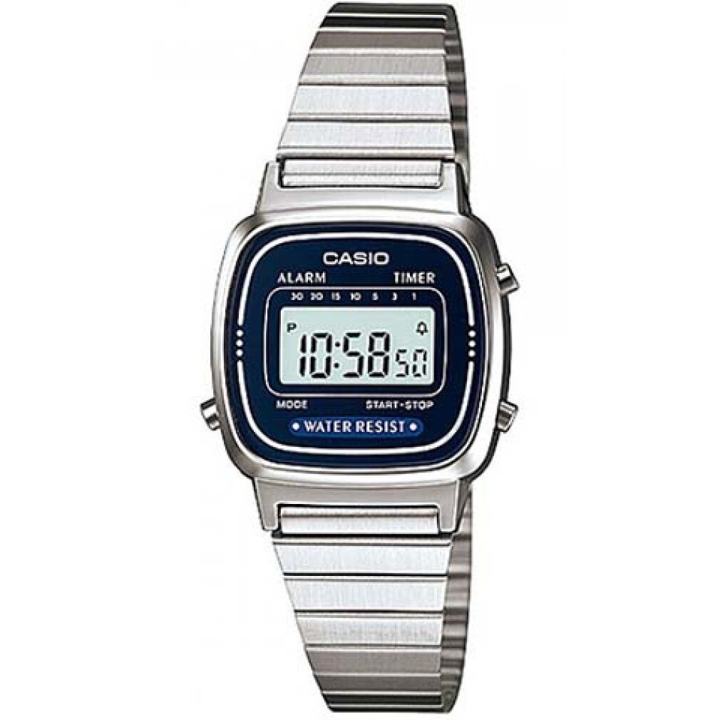 CASIO Luxusuhr Damen-Armbanduhr Vintage Digital Quarz Metall LA-670WA-2
