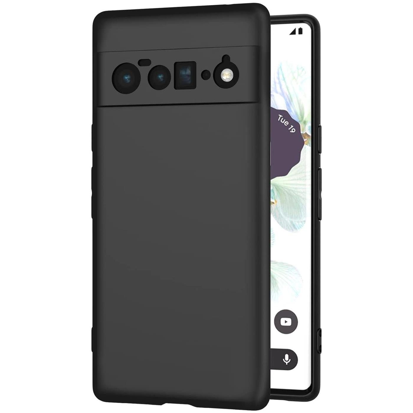CoolGadget Handyhülle Black Series Handy Hülle für Google Pixel 6 6,4 Zoll, Edle Silikon Schlicht Robust Schutzhülle für Pixel 6 Hülle