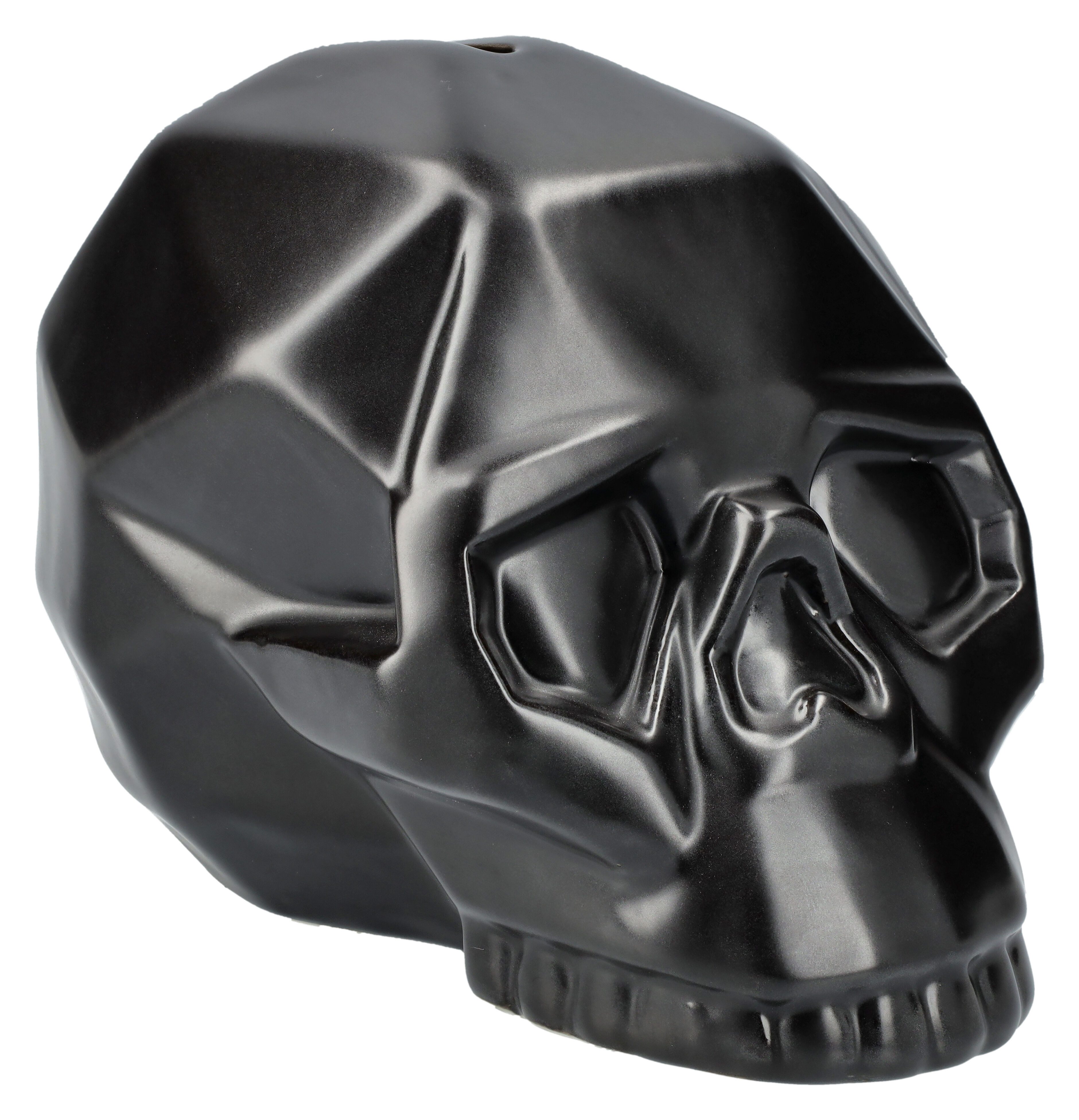 Figuren Shop GmbH Spardose Totenkopf Spardose - Geometrie schwarz - Totenschädel Sparbüchse Deko