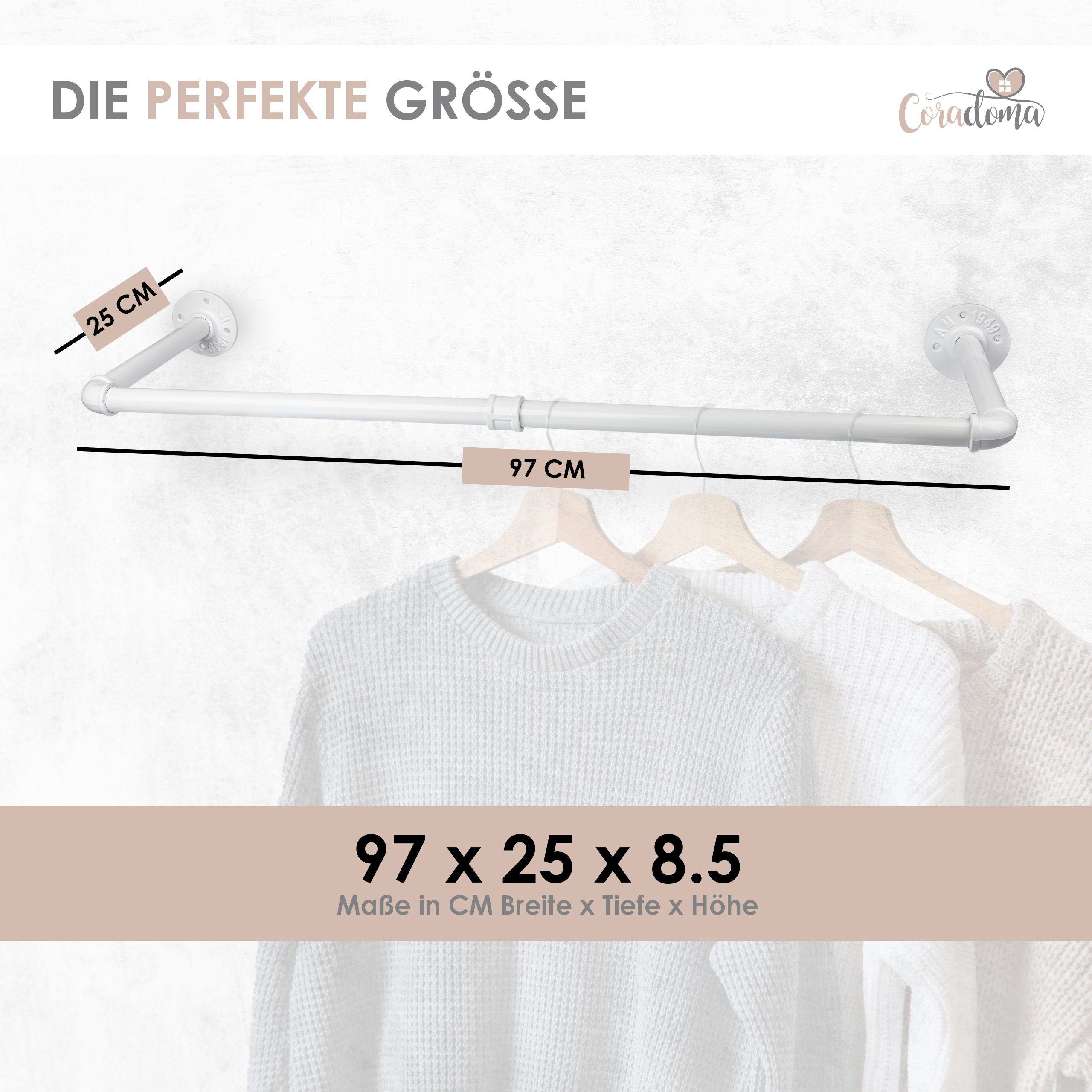 Coradoma Kleiderstange Kleiderständer für Wandmontage, Jackenständer Garder günstig online kaufen