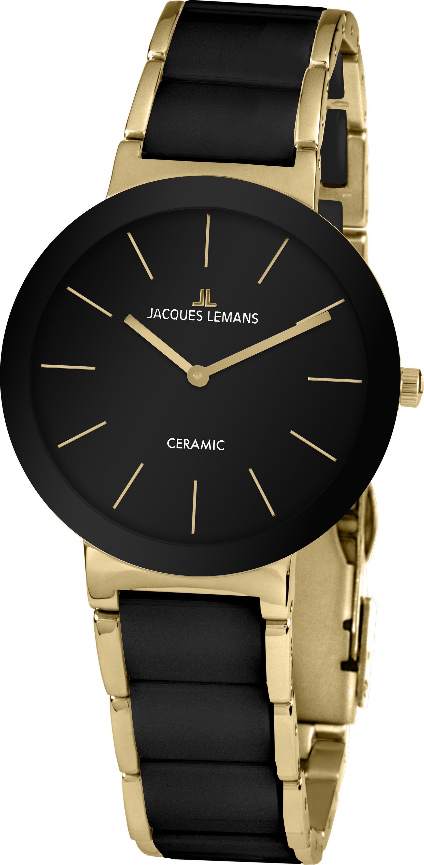 Jacques Lemans Keramikuhr Monaco 42-7E, Quarzuhr, Armbanduhr, Damenuhr, gehärtetes Crystexglas