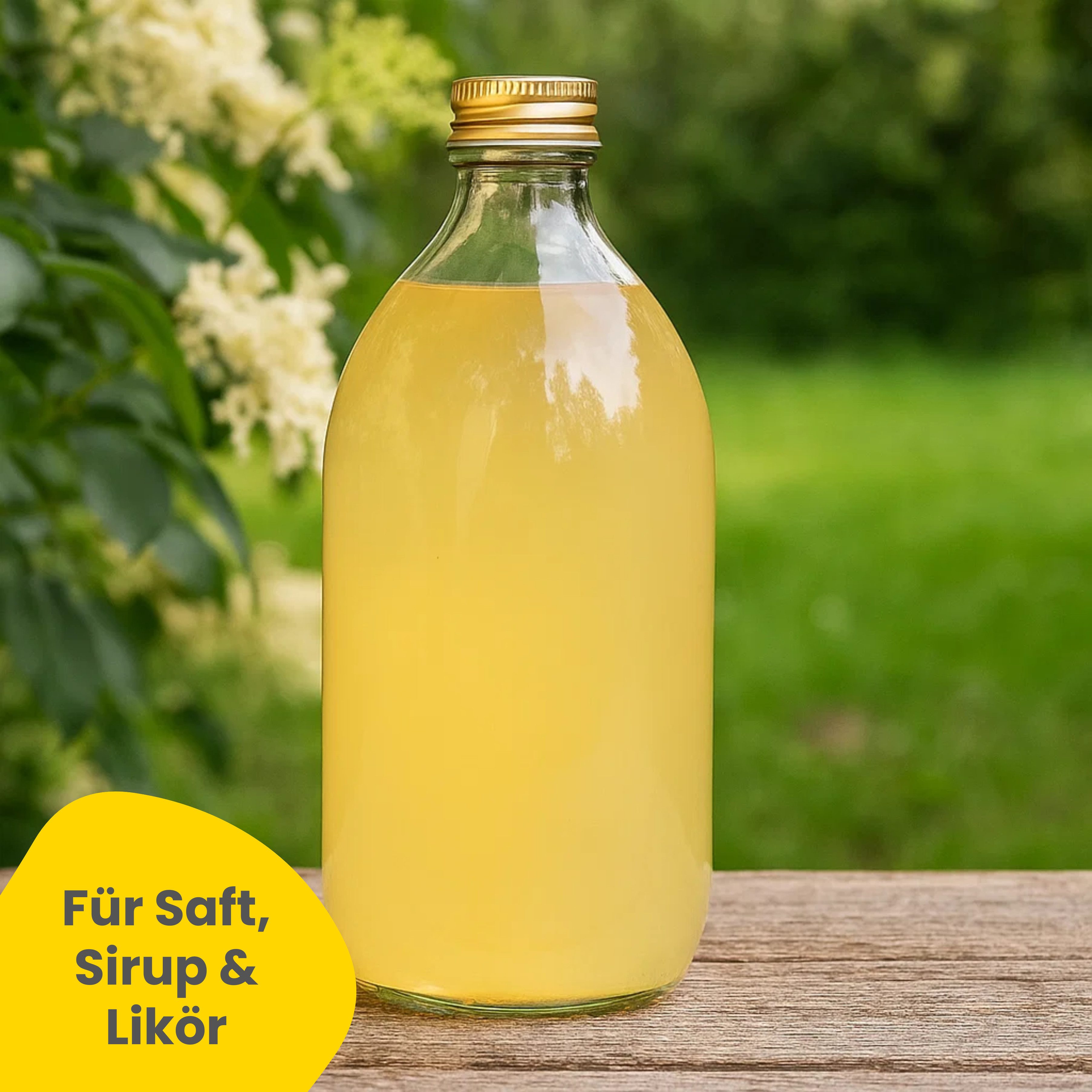 mikken Trinkflasche Sirupflasche 500 ml leere Glasflasche zum Befüllen, als 4er, 6er oder 10er Set, made in Europe
