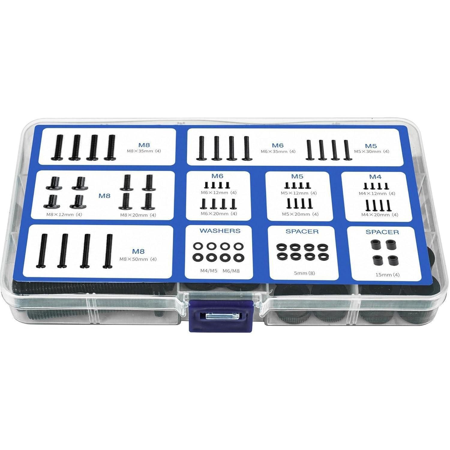 LuxusKollektion TV-Wandhalterung Universal TV Schrauben Set M4 M5 M6 M8 Schwarz 80 Zoll