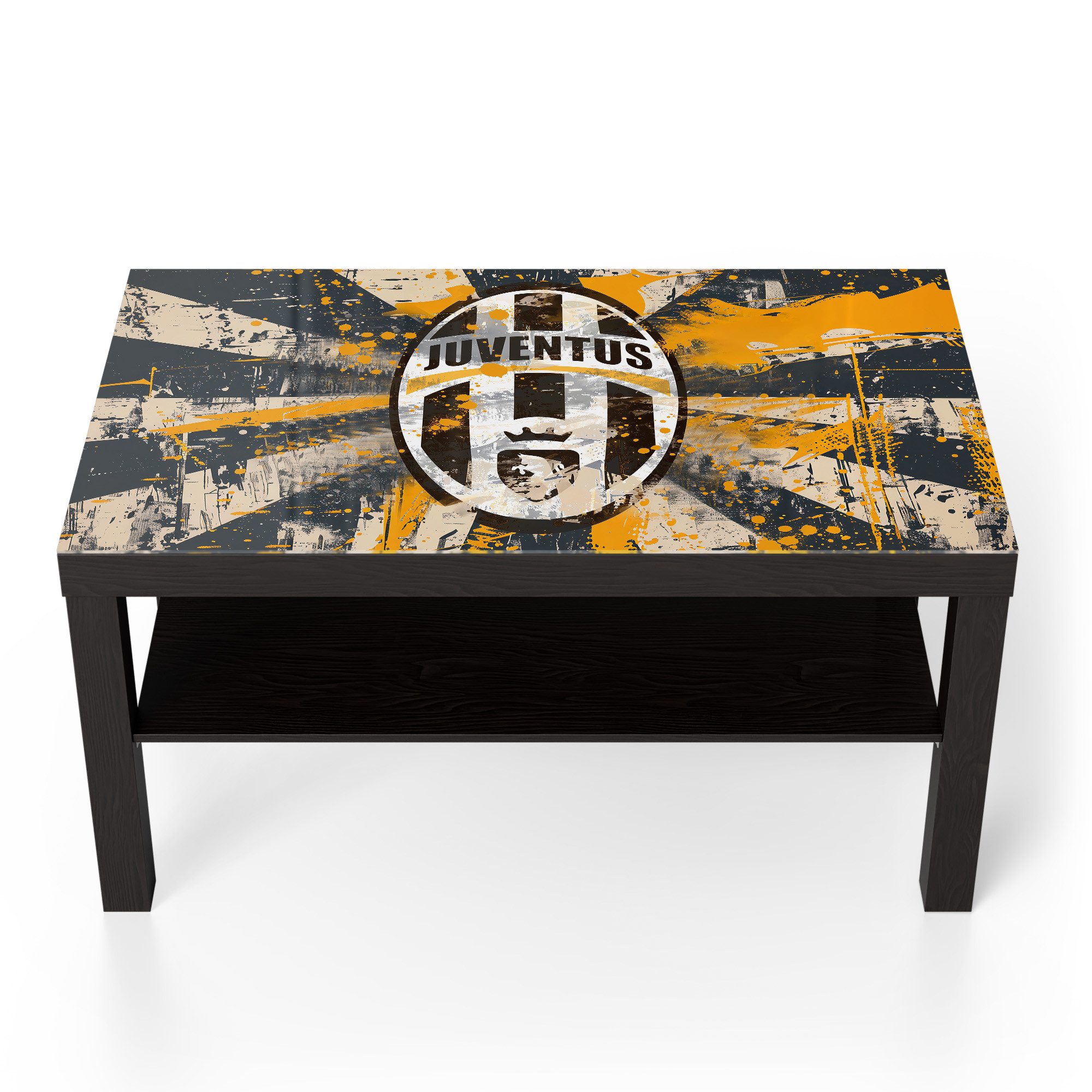 DEQORI Couchtisch 'Wappen Juventus Turin', Glas Beistelltisch Glastisch modern