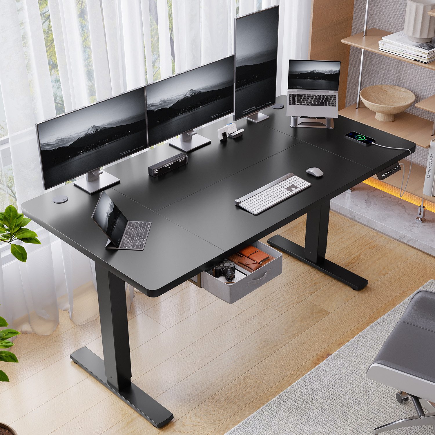 HOMALL Schreibtisch mit Memory-Funktion, höhenverstellbar, breitere Tischpl günstig online kaufen