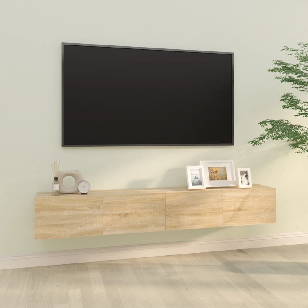 vidaXL TV-Schrank TV-Wandschränke 2 Stk. Sonoma-Eiche 100x30x30 cm Holzwerkstoff (2-St) Sonoma Eiche