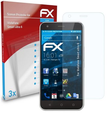atFoliX Schutzfolie Displayschutz für Vodafone Smart ultra 6, (3 Folien), Ultraklar und hartbeschichtet