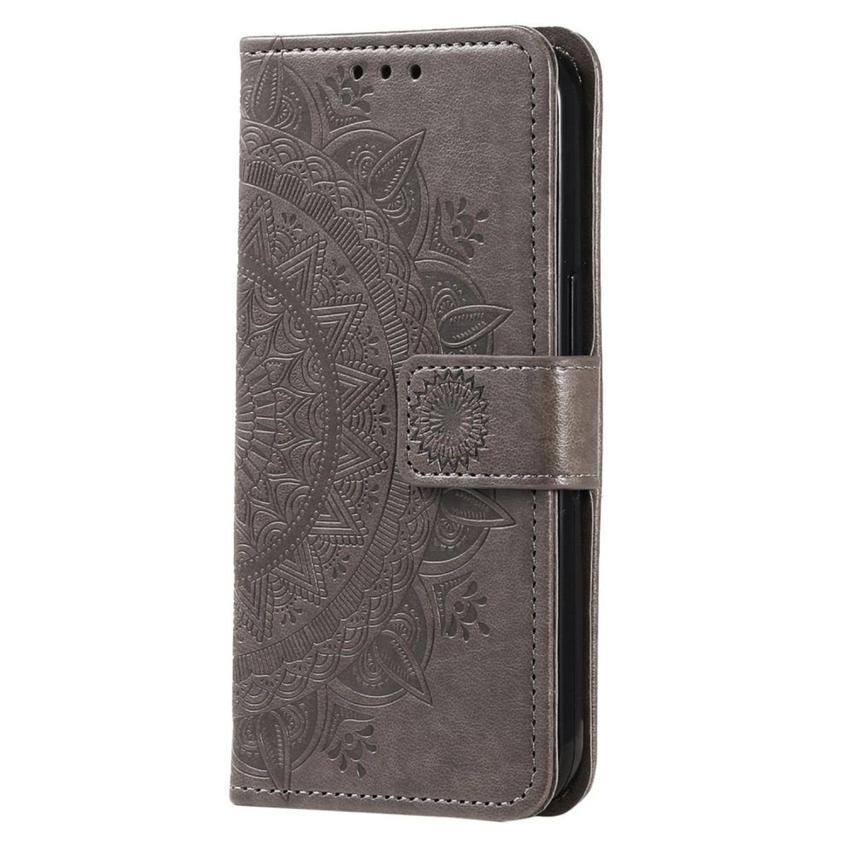 CoverKingz Handyhülle Hülle für Samsung Galaxy A14 4G/5G Handyhülle Flip Case Cover Etui 16,72cm (6,6 Zoll), Klapphülle Schutzhülle mit Kartenfach Schutztasche Motiv Mandala