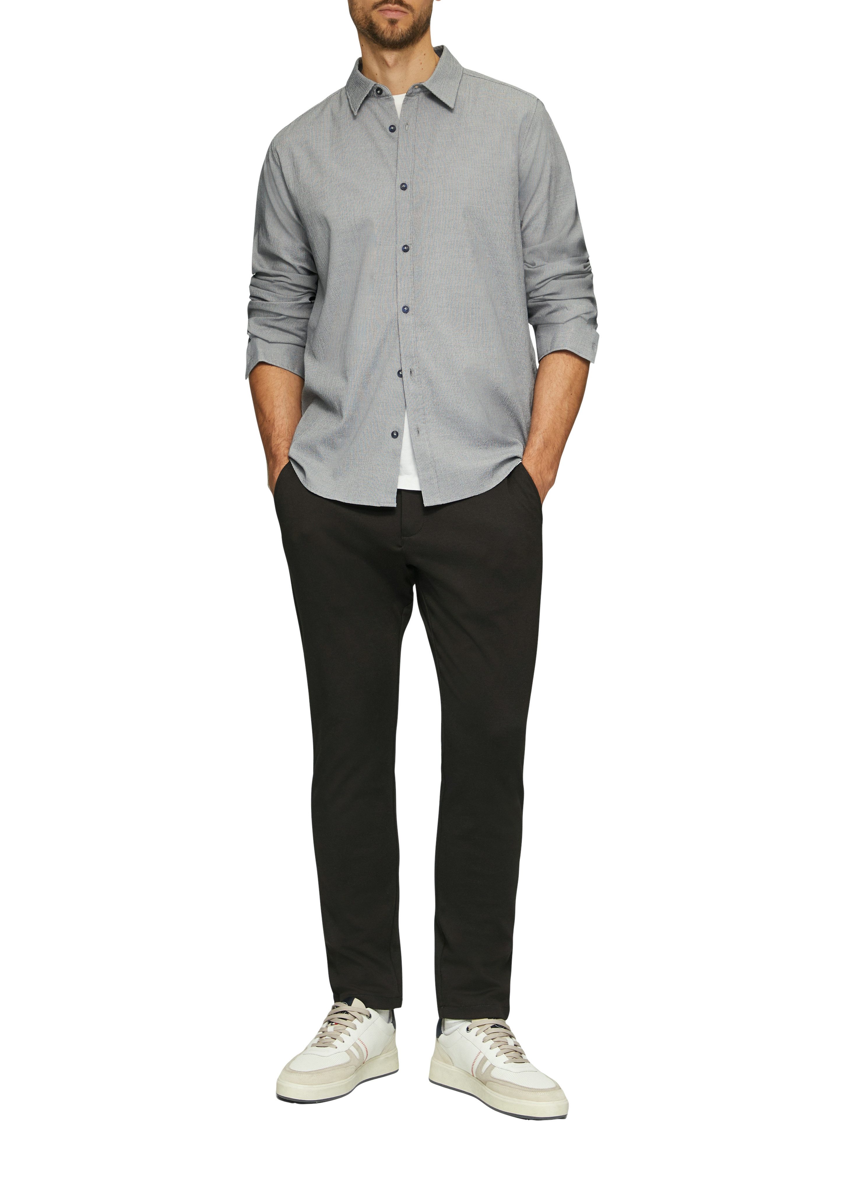 s.Oliver Langarmhemd aus Seersucker günstig online kaufen