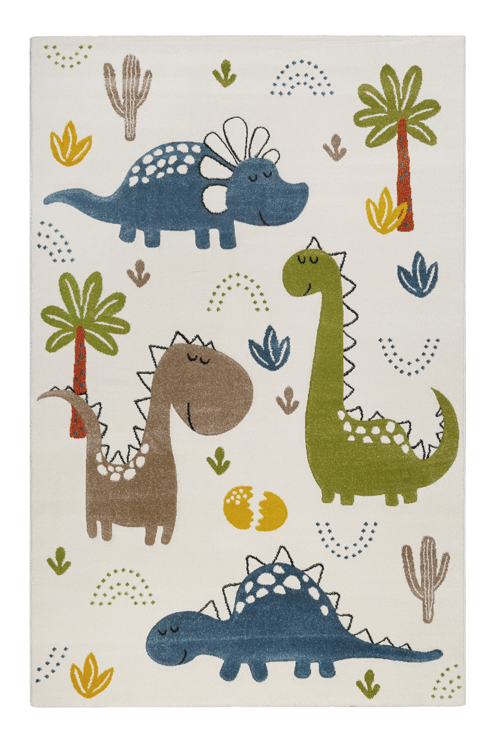 SMART KIDS Kinderteppich Dino & Friends, rechteckig, Höhe: 10 mm, Moderner Spielteppich, strapazierfähig, pflegeleicht, Konturenschnitt